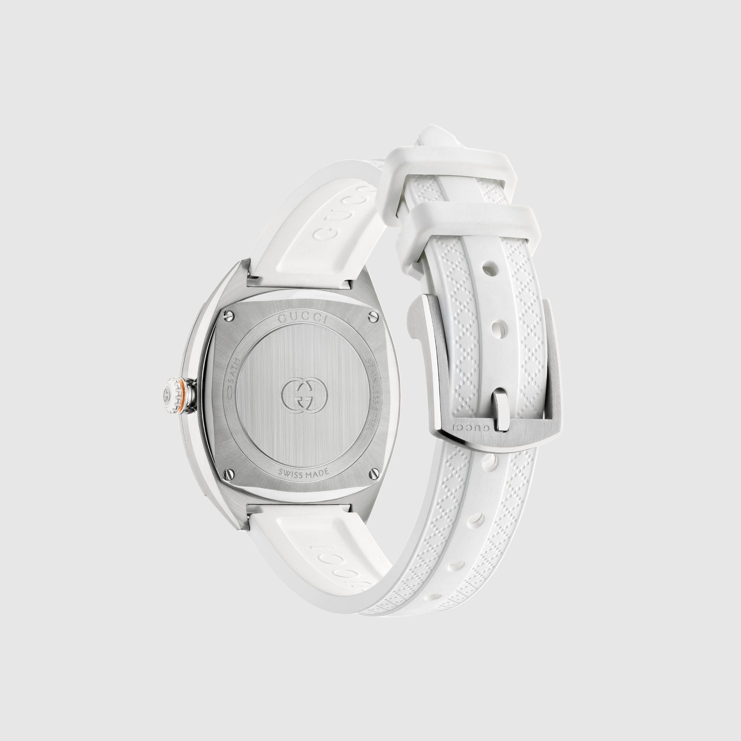 Gucci Interlocking watch, 29mm in white rubber | GUCCI® US