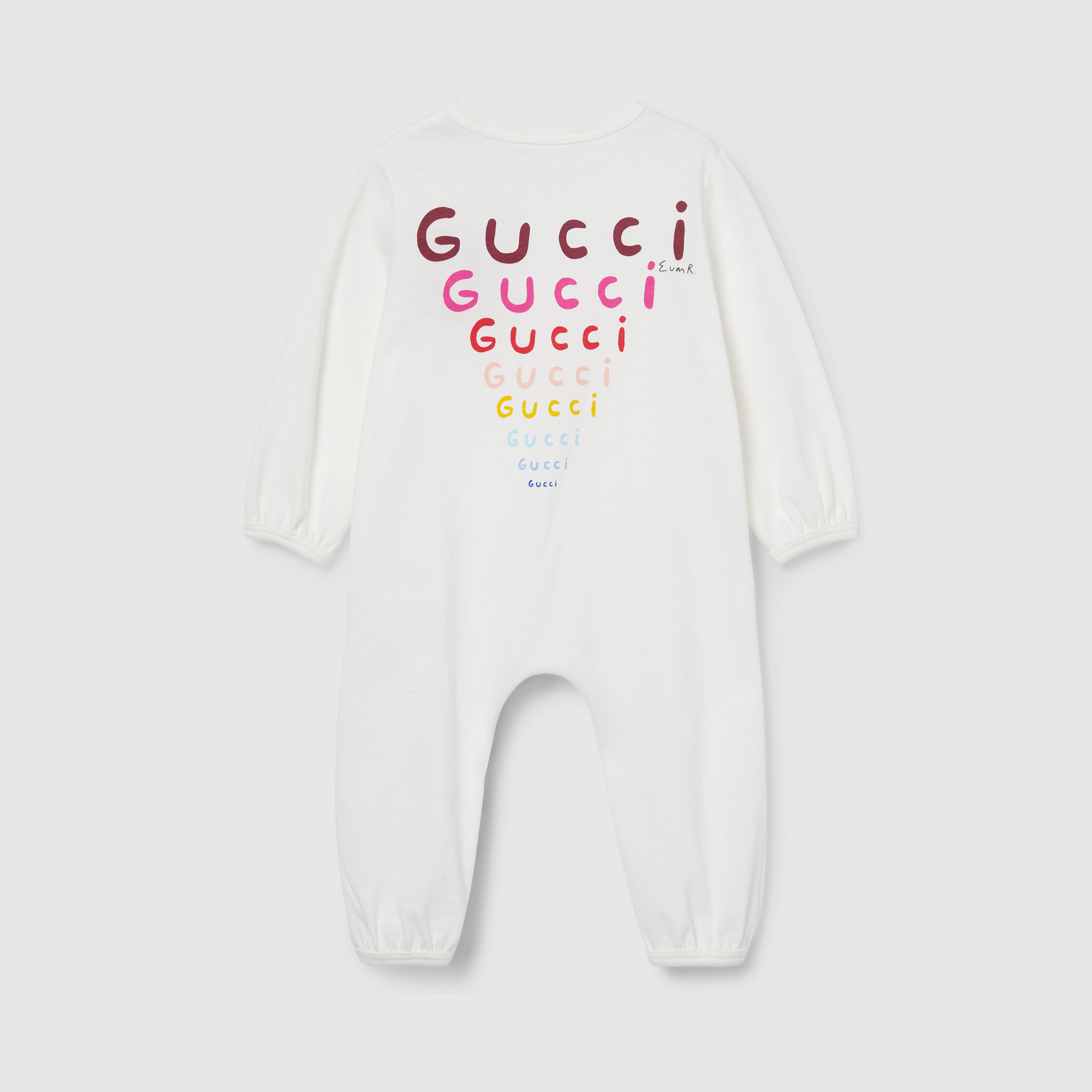 Baby cotton one-piece with print in white | GUCCI® US