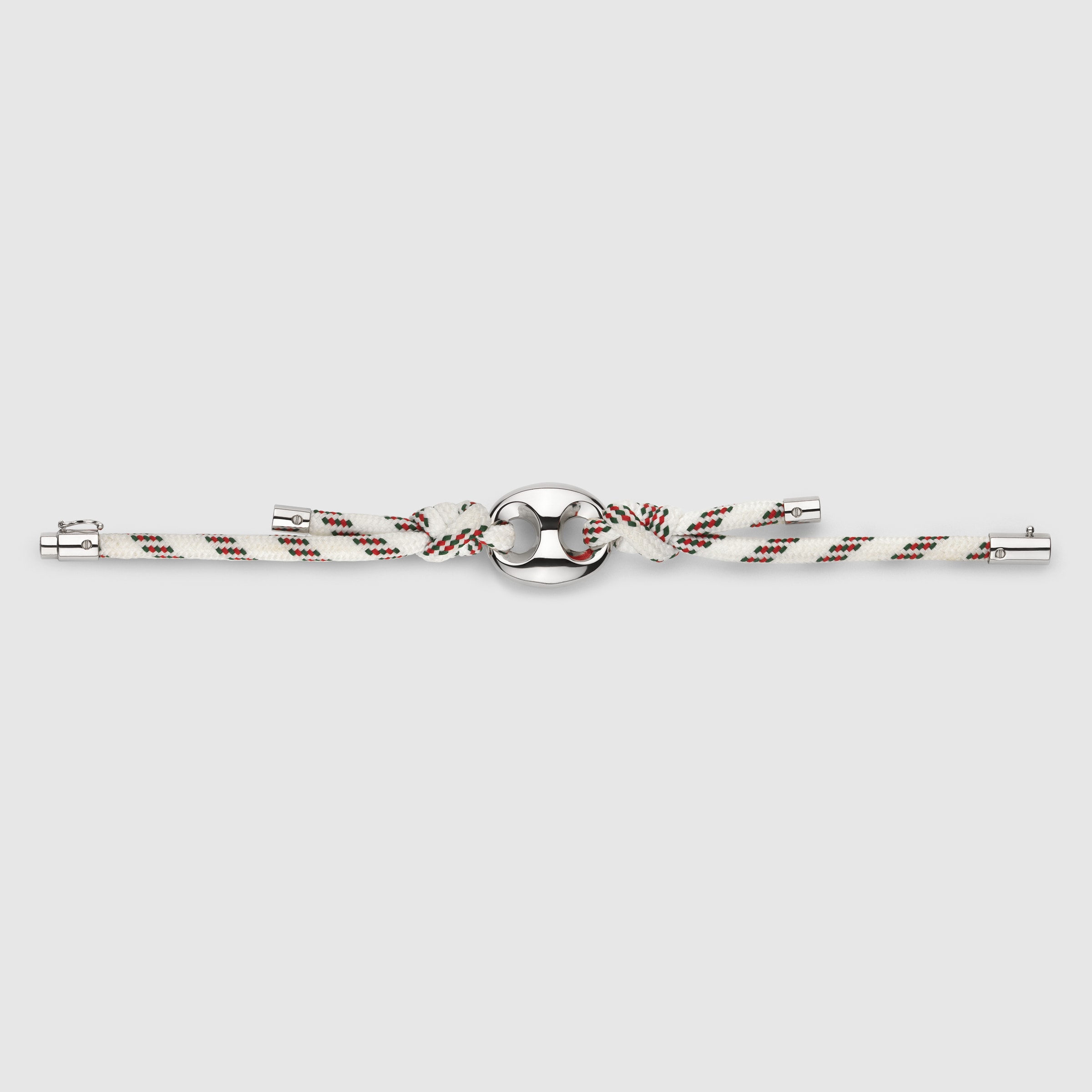 国内直営**GUCCI**マリナ チェーン ファブリック ブレスレット Gucci Marina Chain fabric bracelet in white and multicolor