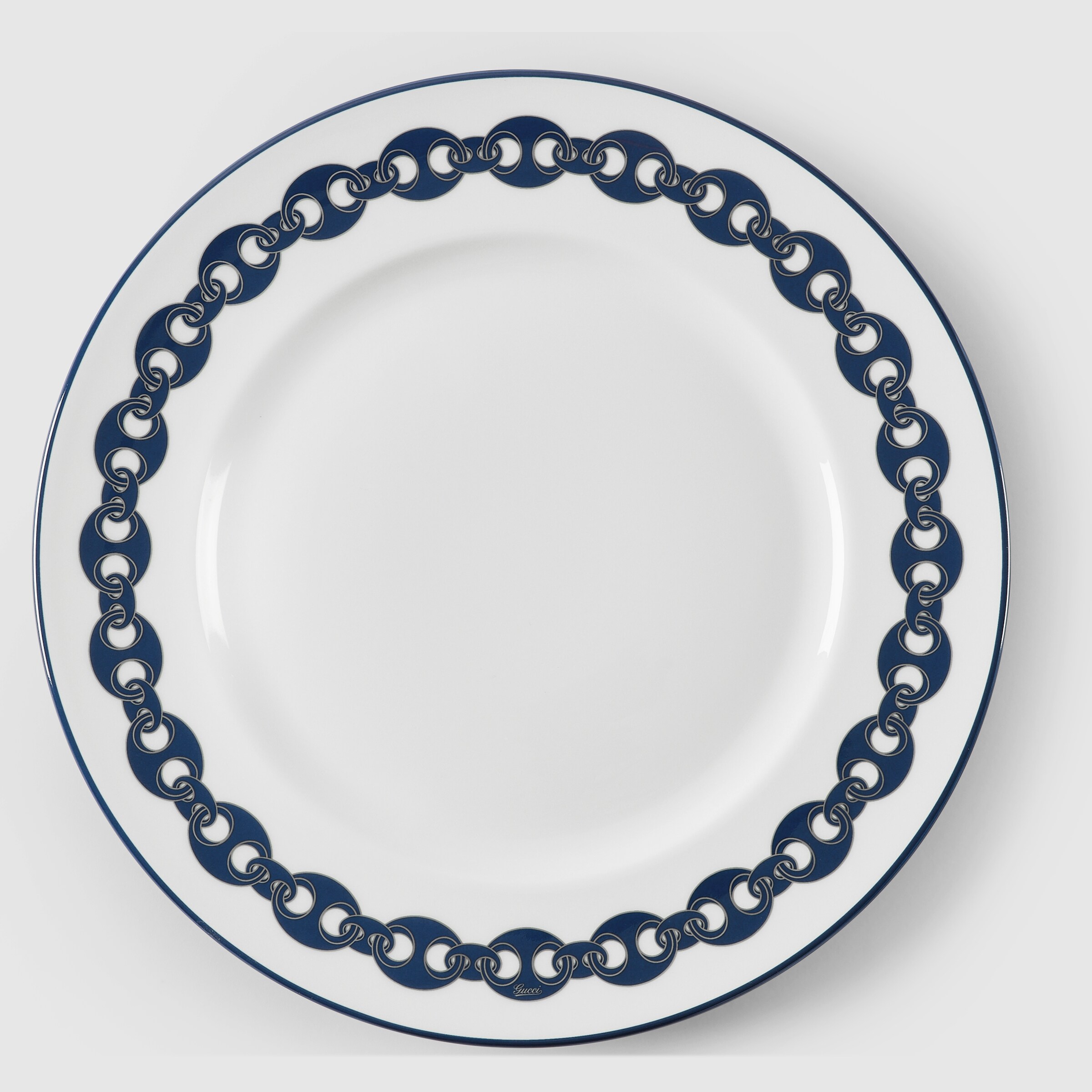 Gucci Marina placeholder plate, set of two in off white and navy