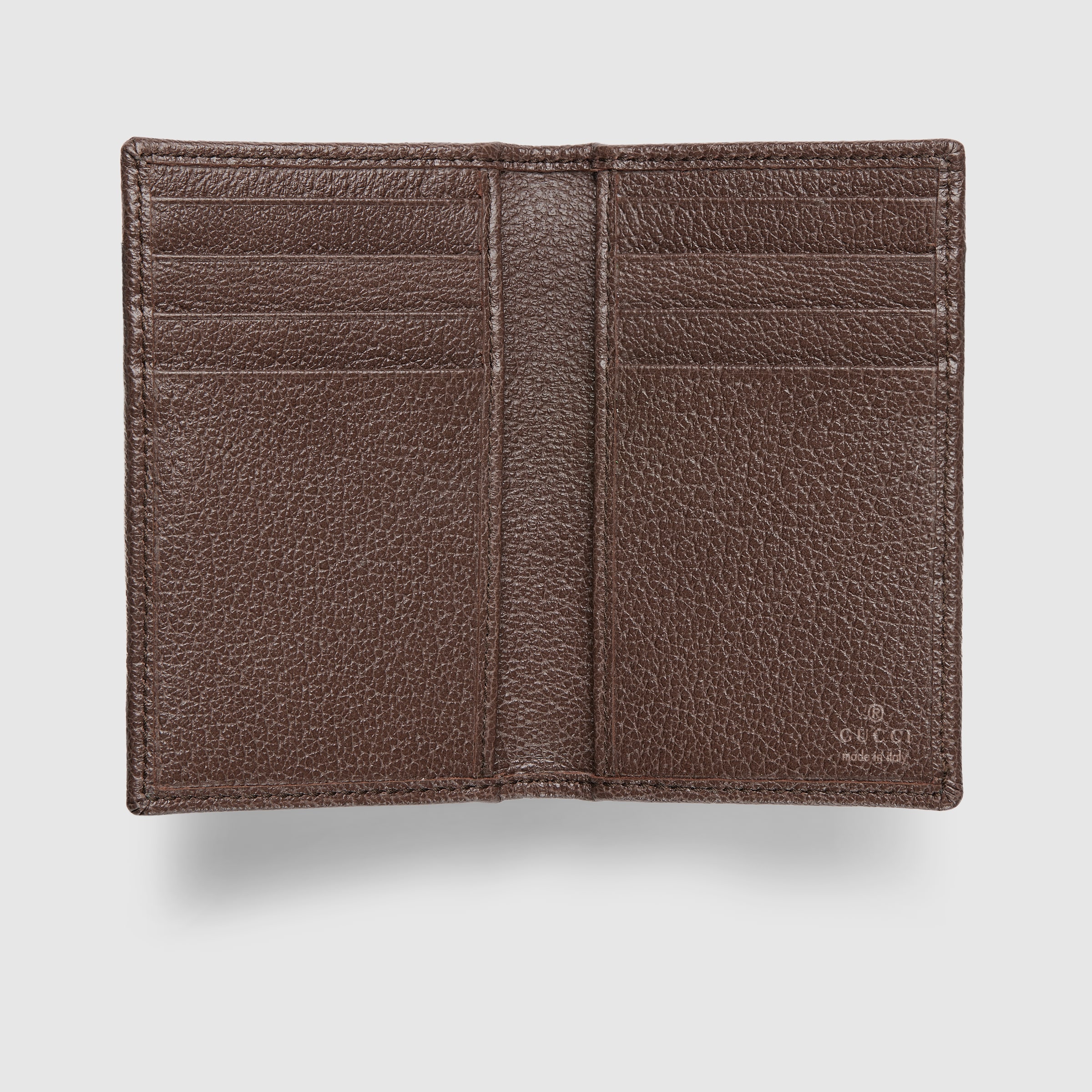 Ophidia long card case in beige and dark brown fabric