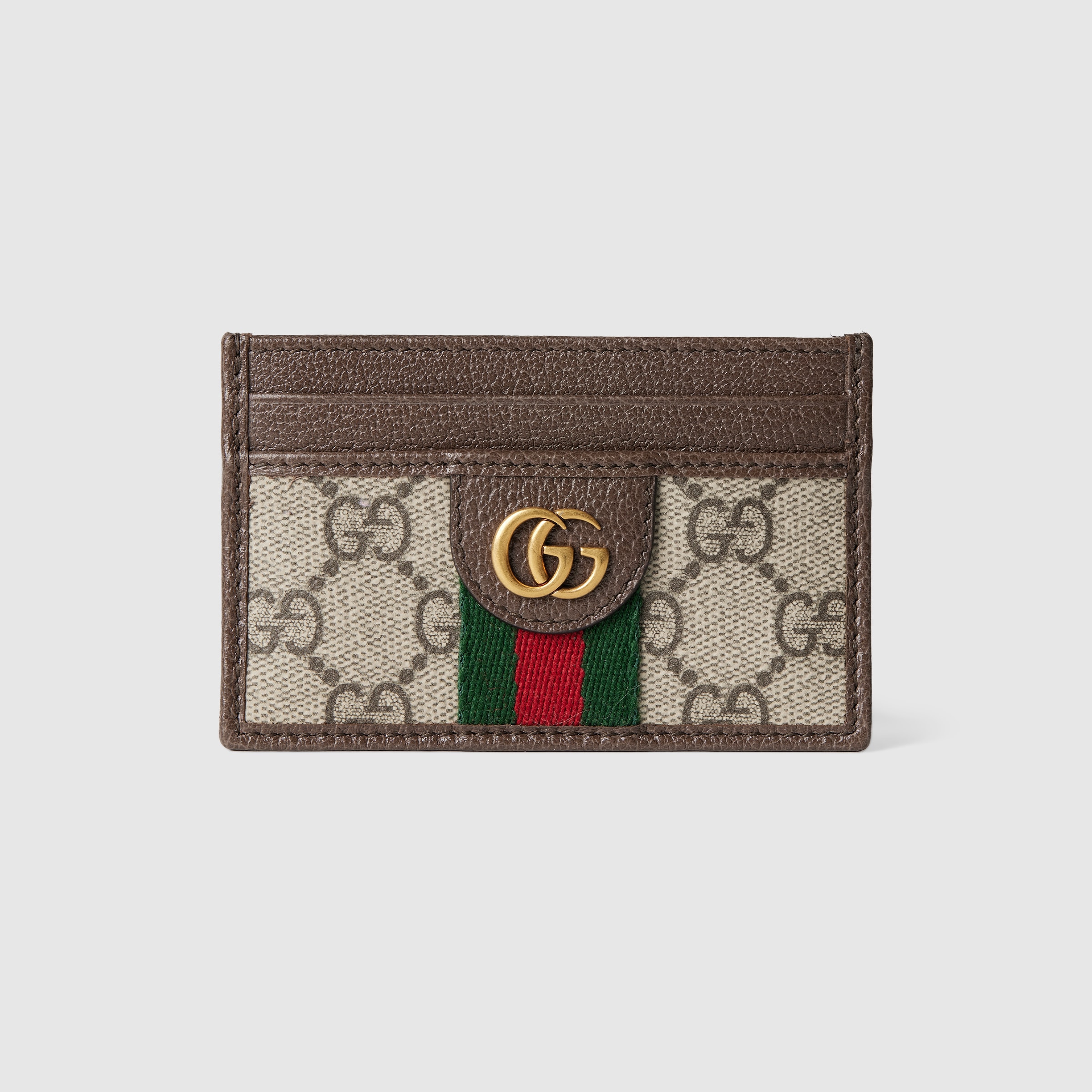 Gucci★素敵!Ophidia GG Leather Trimmed Card Case Wallet Ophidia card case in beige and dark brown fabric | GUCCI® US