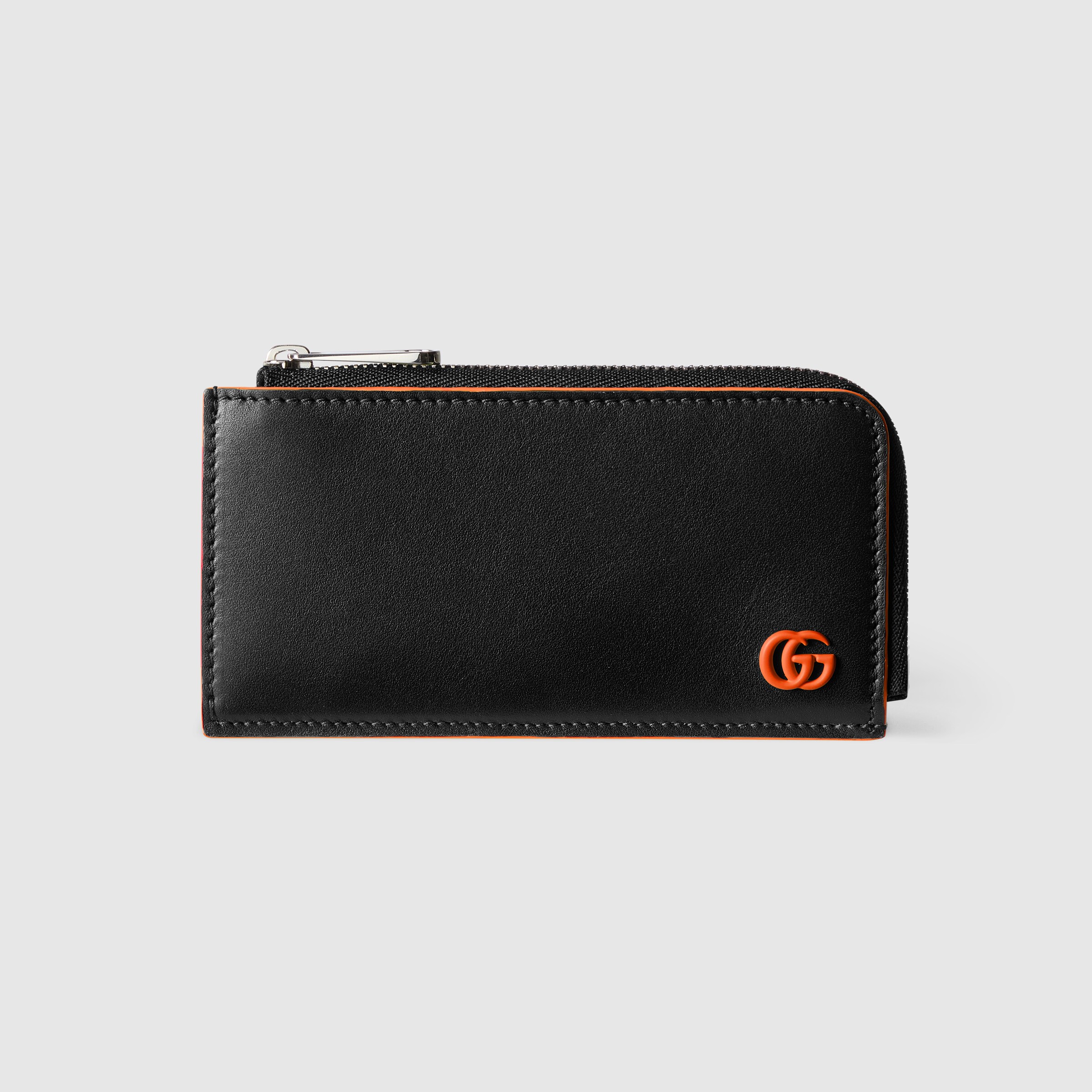 グッチ GUCCI ケース GG ディテール付き GG ジップカードケース GGエンブレム〕ジップ カードケース ・ブラック レザー | GUCCI公式
