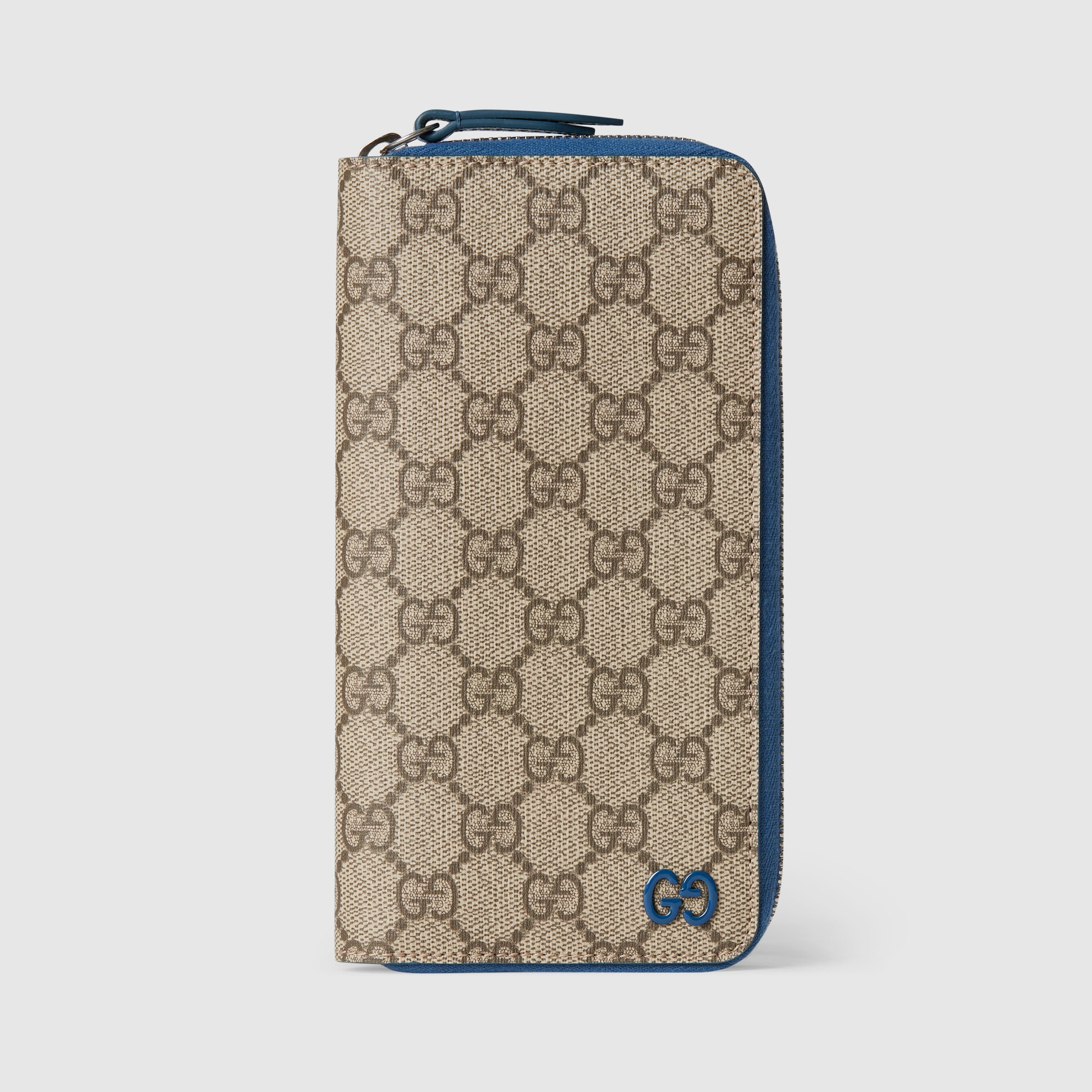 Gucci 財布 ジップアラウンドウォレット ブルー インテリア ・ベージュ