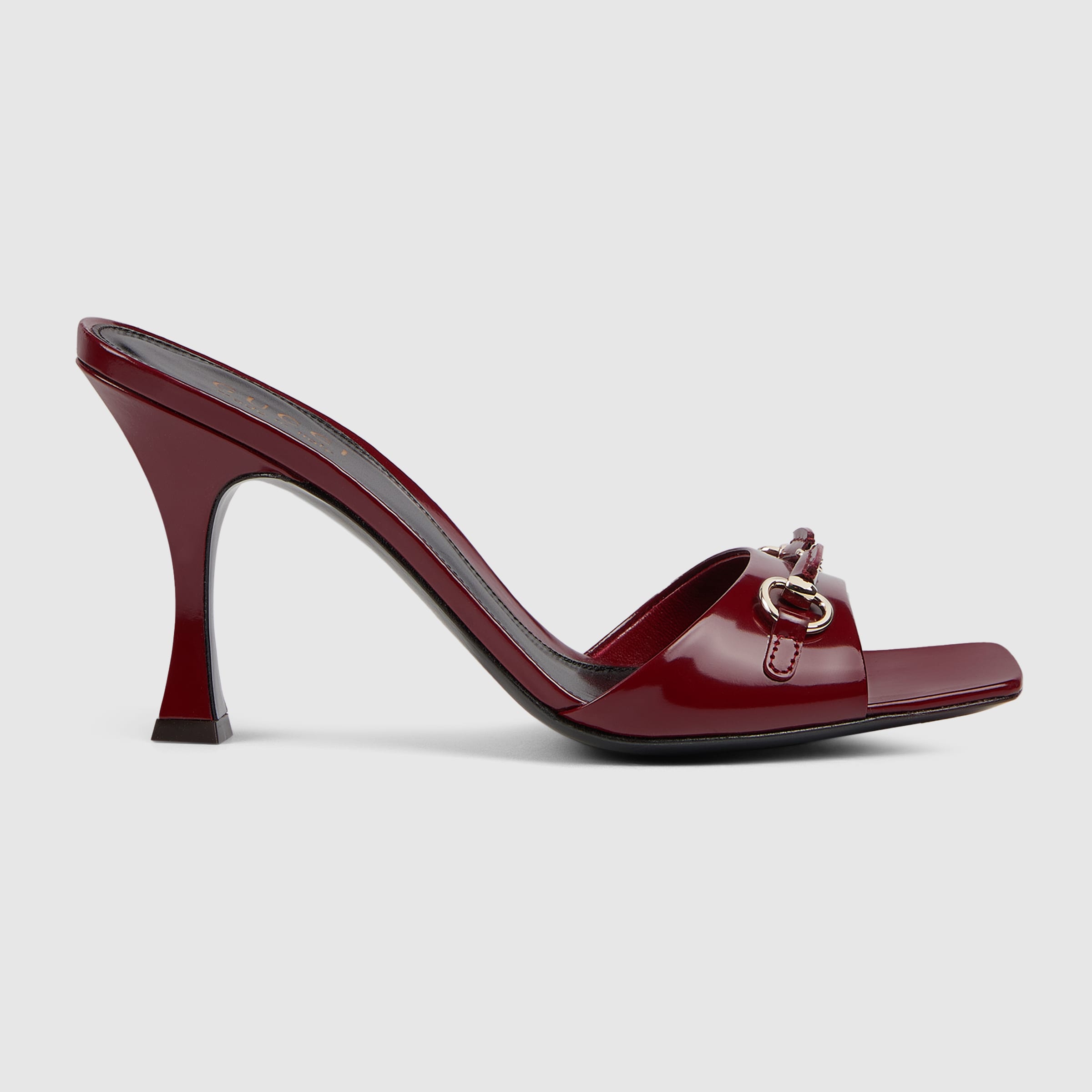 GUCCI★素敵！SYLVIE WEB HORSEBIT Sandals Slides Mules Women's slide sandal with Horsebit in Rosso Ancora shiny