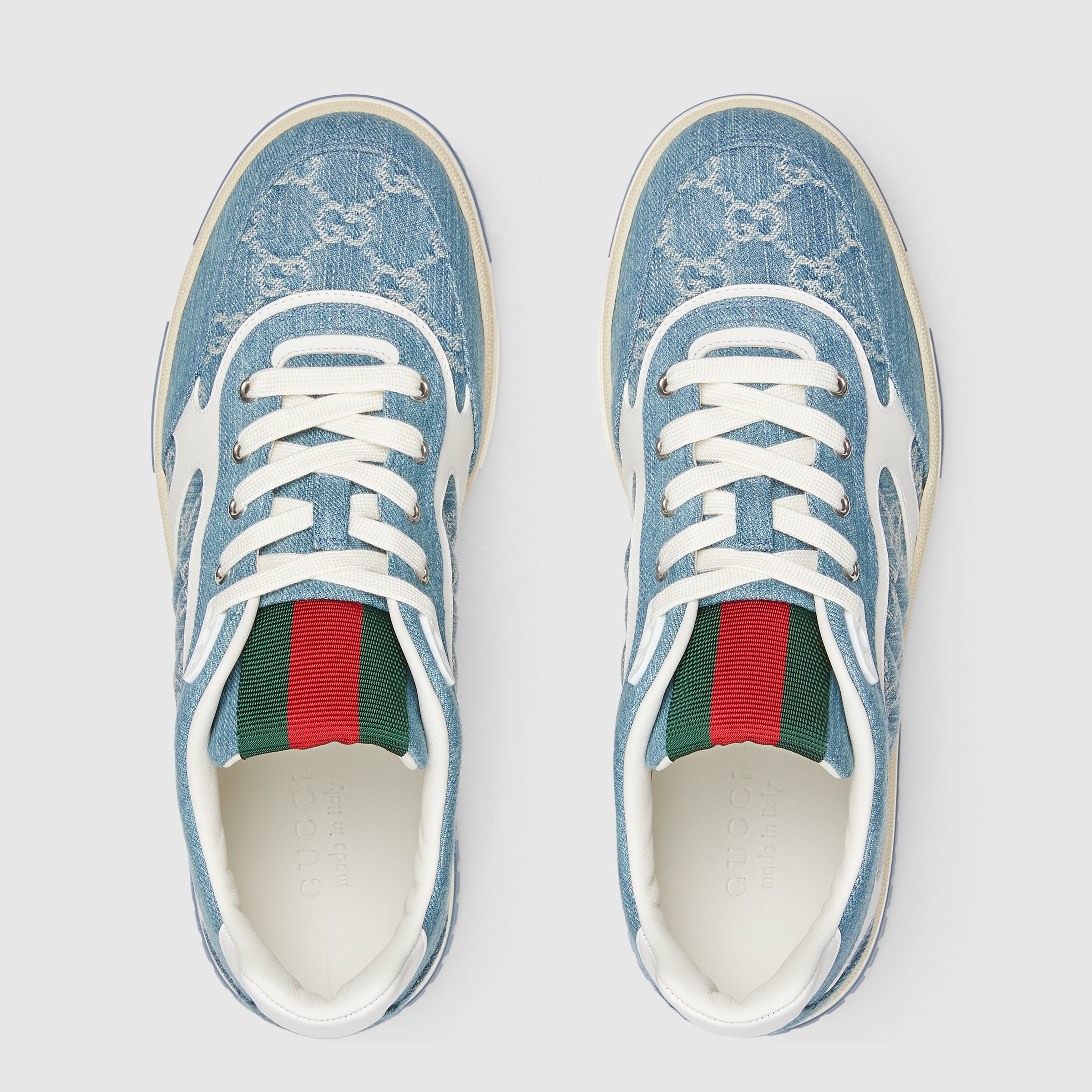 GUCCI デニムブルースニーカー Gucci モノグラム デニムスニーカー | ブルー | FARFETCH JP