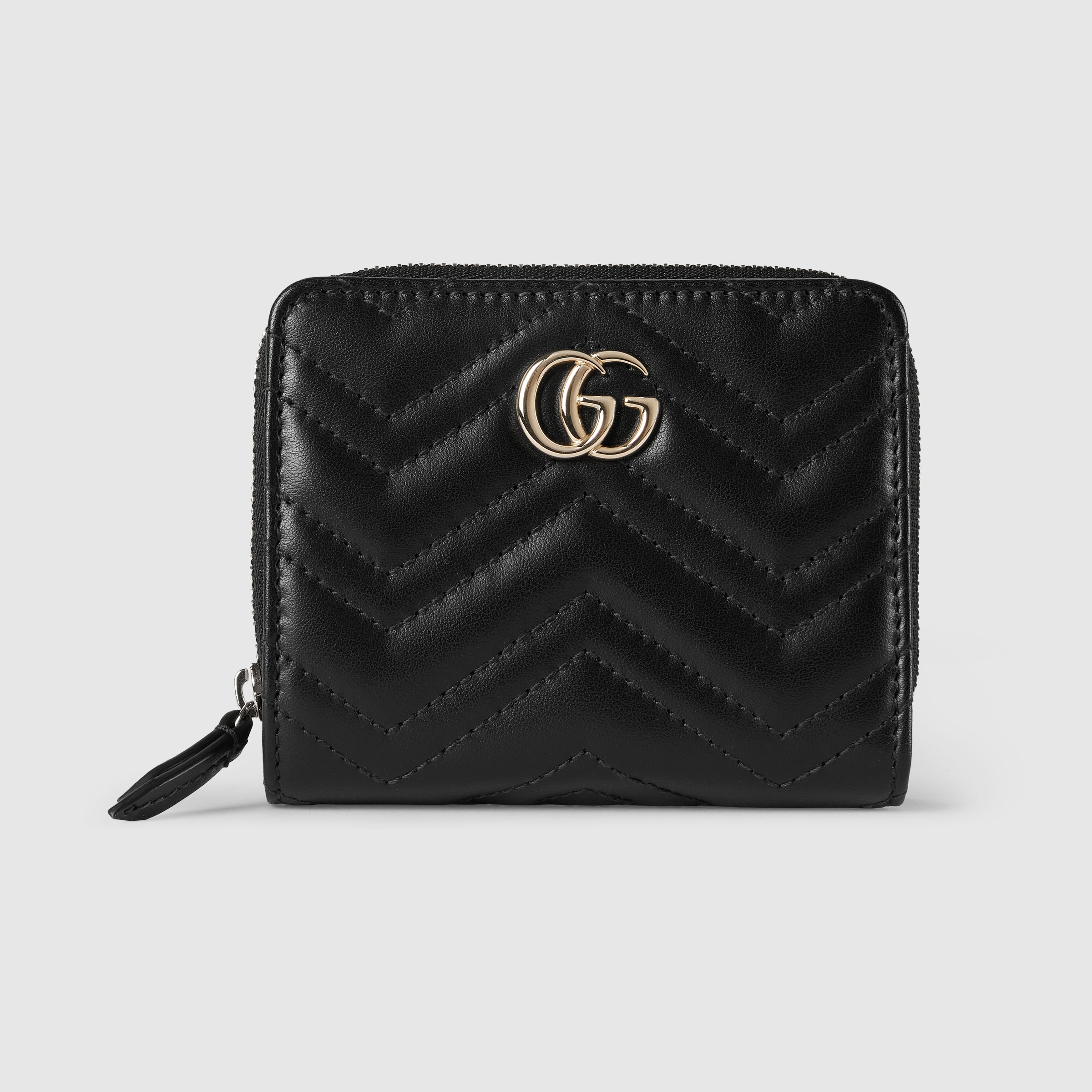 GG Marmont mini zip wallet in black leather | GUCCI® Australia