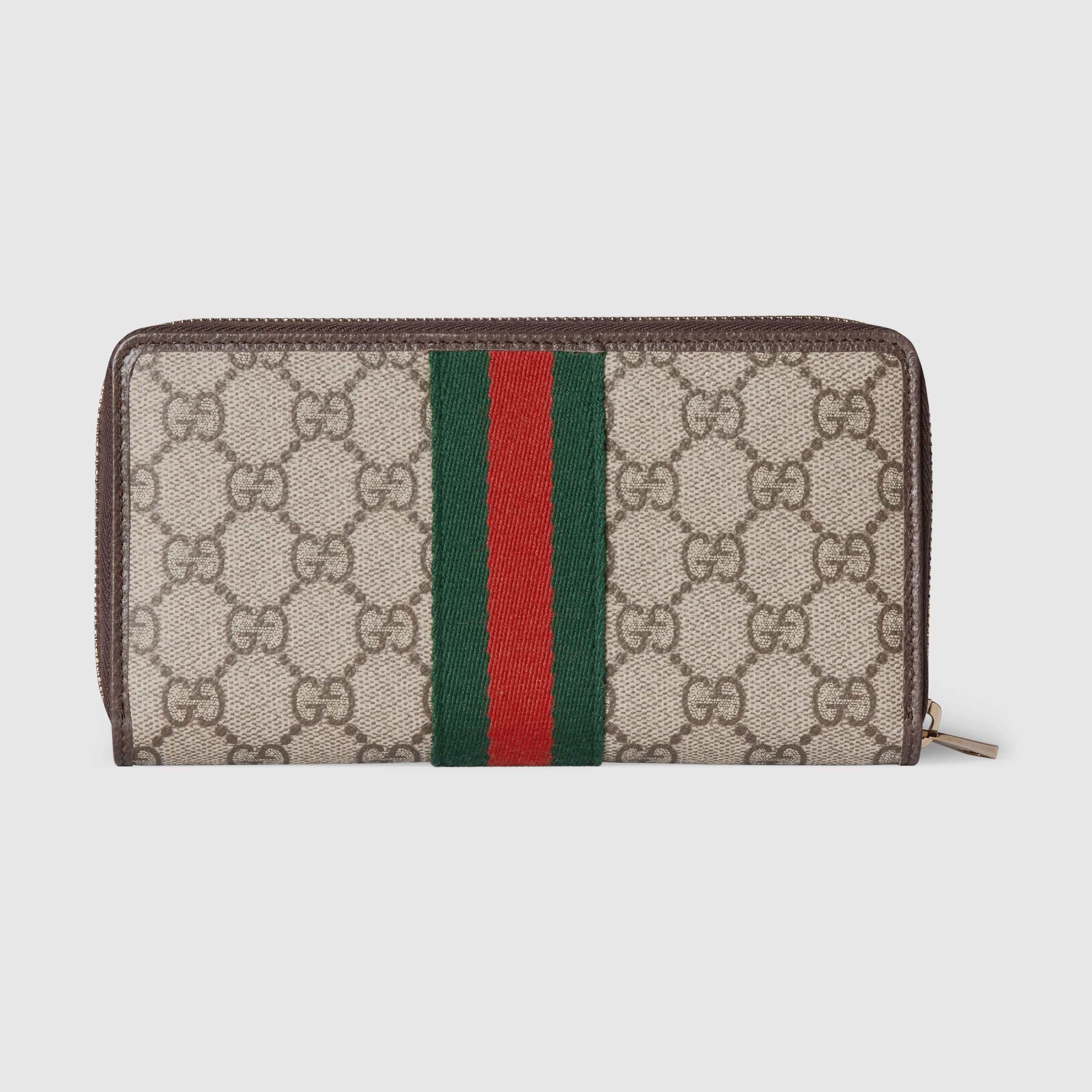 Gucci★素敵！Ophidia GG Leather Trimmed Zip Around Card Case Ophidia card case in beige and brown GG Supreme | GUCCI® US