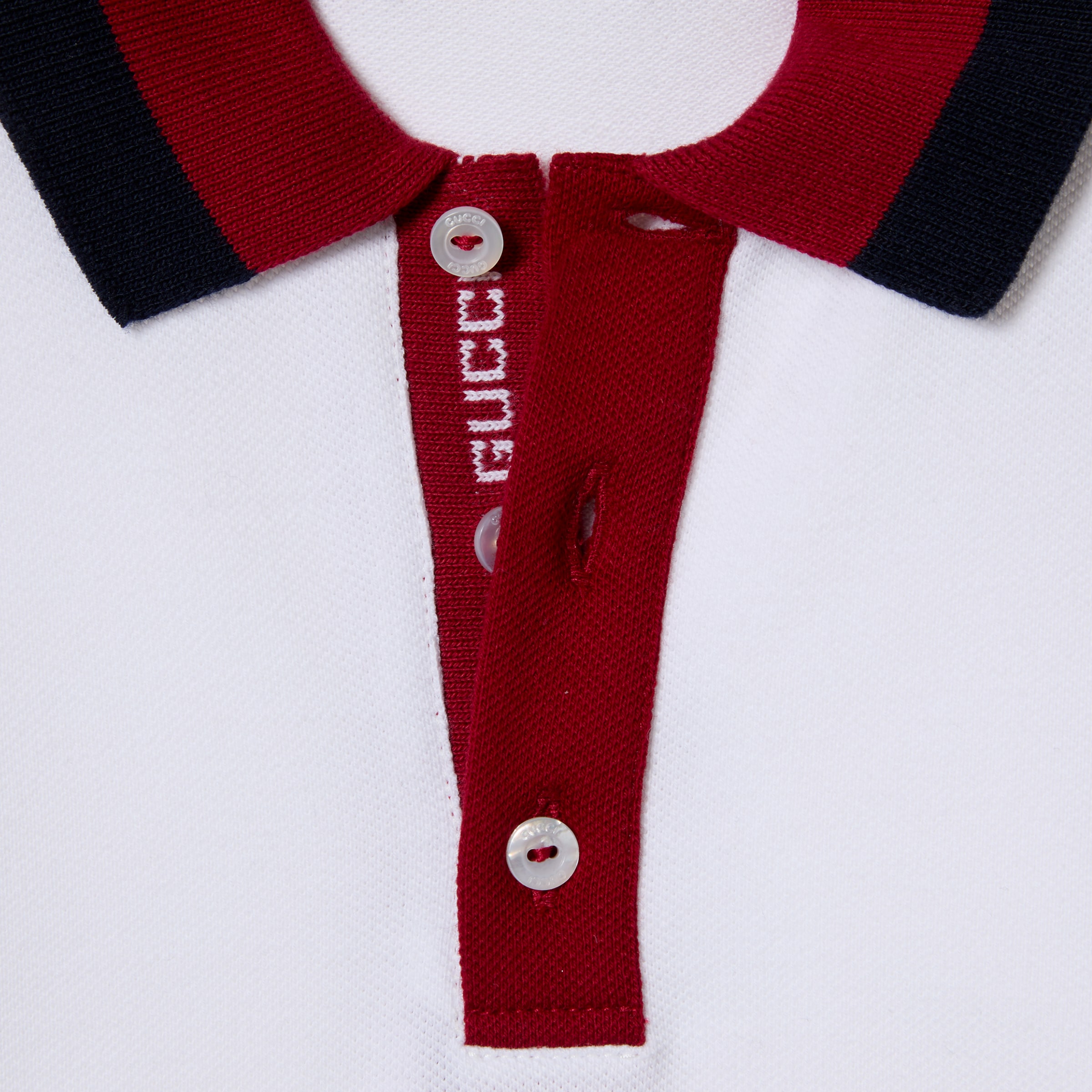 Baby cotton polo shirt with Web in white | GUCCI® US