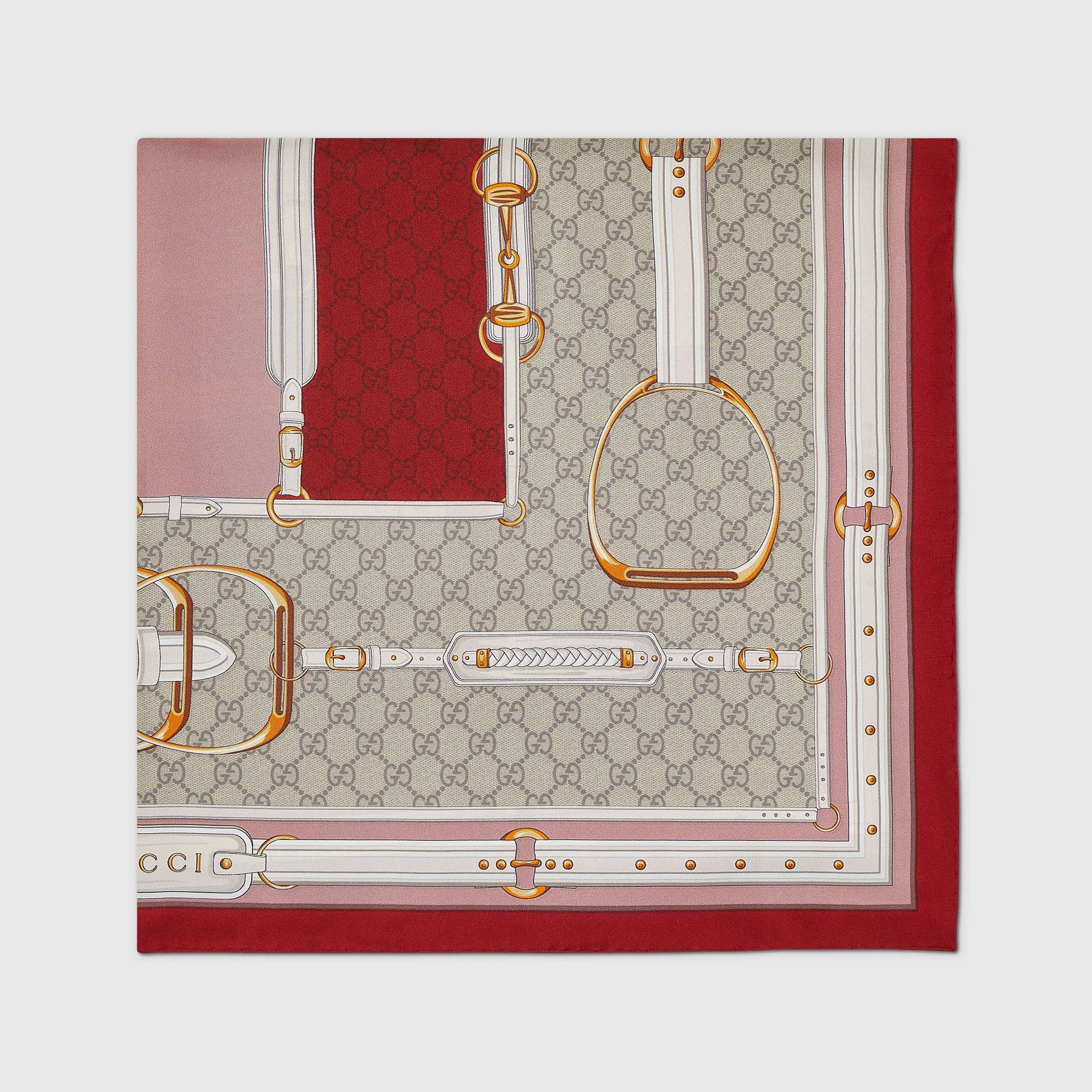 【美品♡】GUCCI シルク ひざ丈プリーツスカート レッド 36 GUCCI(グッチ) シルクウール フレアスカート 643333 ピンク