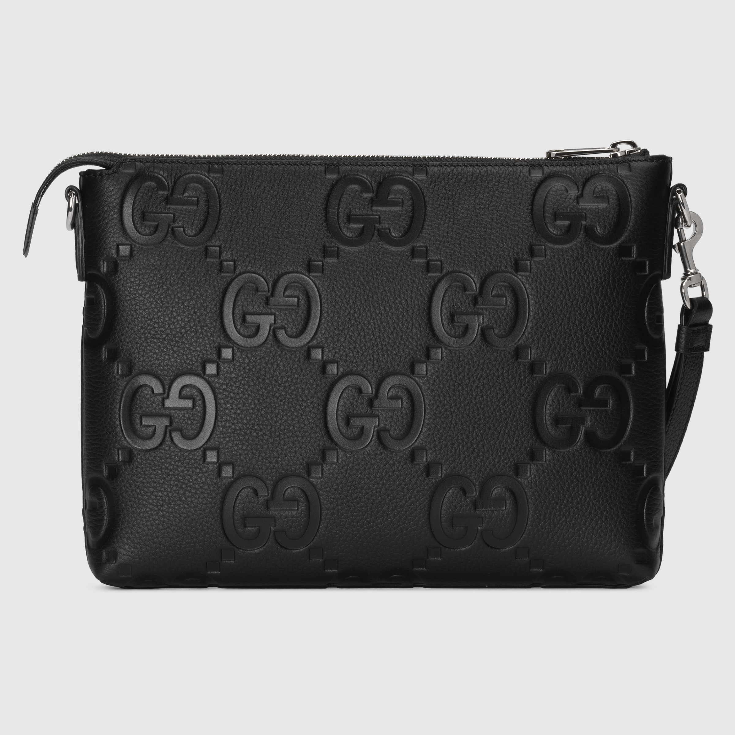 GG jumbo medium messeger bag in black leather | GUCCI® US