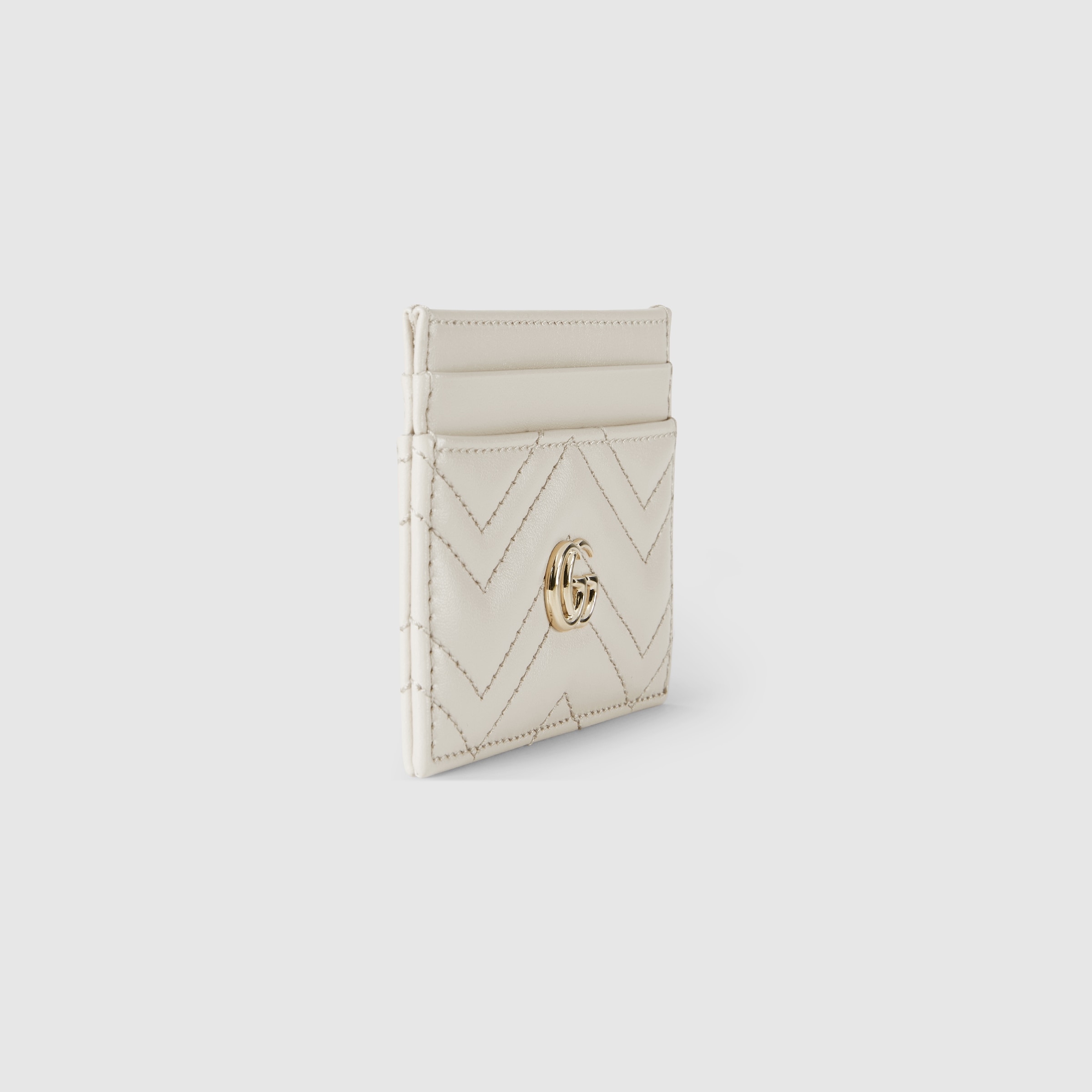GG Marmont card case in white leather | GUCCI® CA