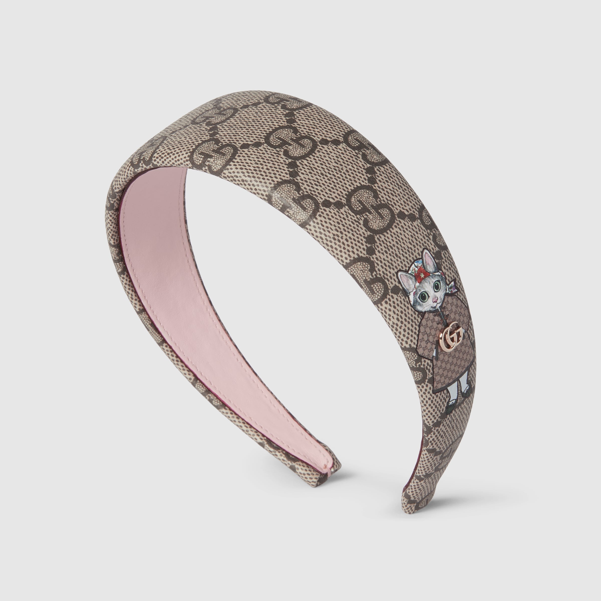 日本限定 ヒグチユウコ プリント GG ヘアバンド ・ベージュ&ブラウン 日本限定 ヒグチユウコ プリント GG ヘアバンド ・ベージュ&ブラウン