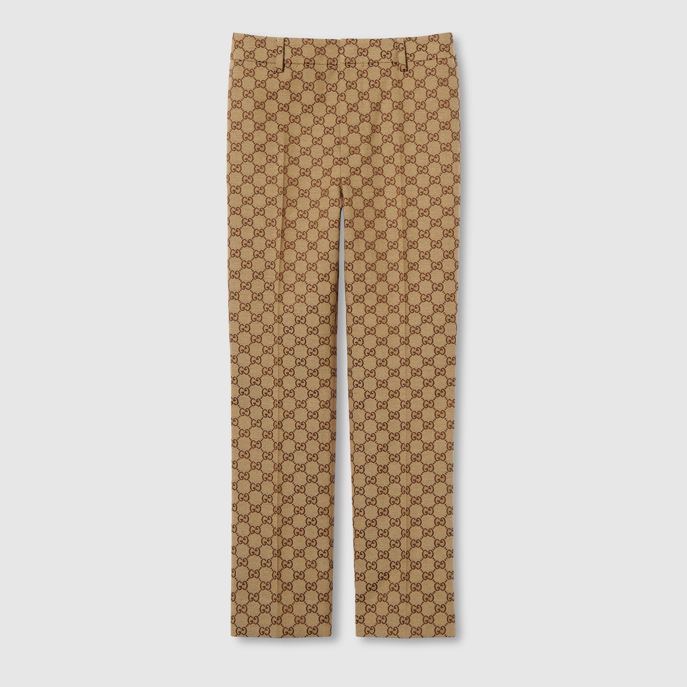 GG canvas pant in camel and ebony | GUCCI® UK