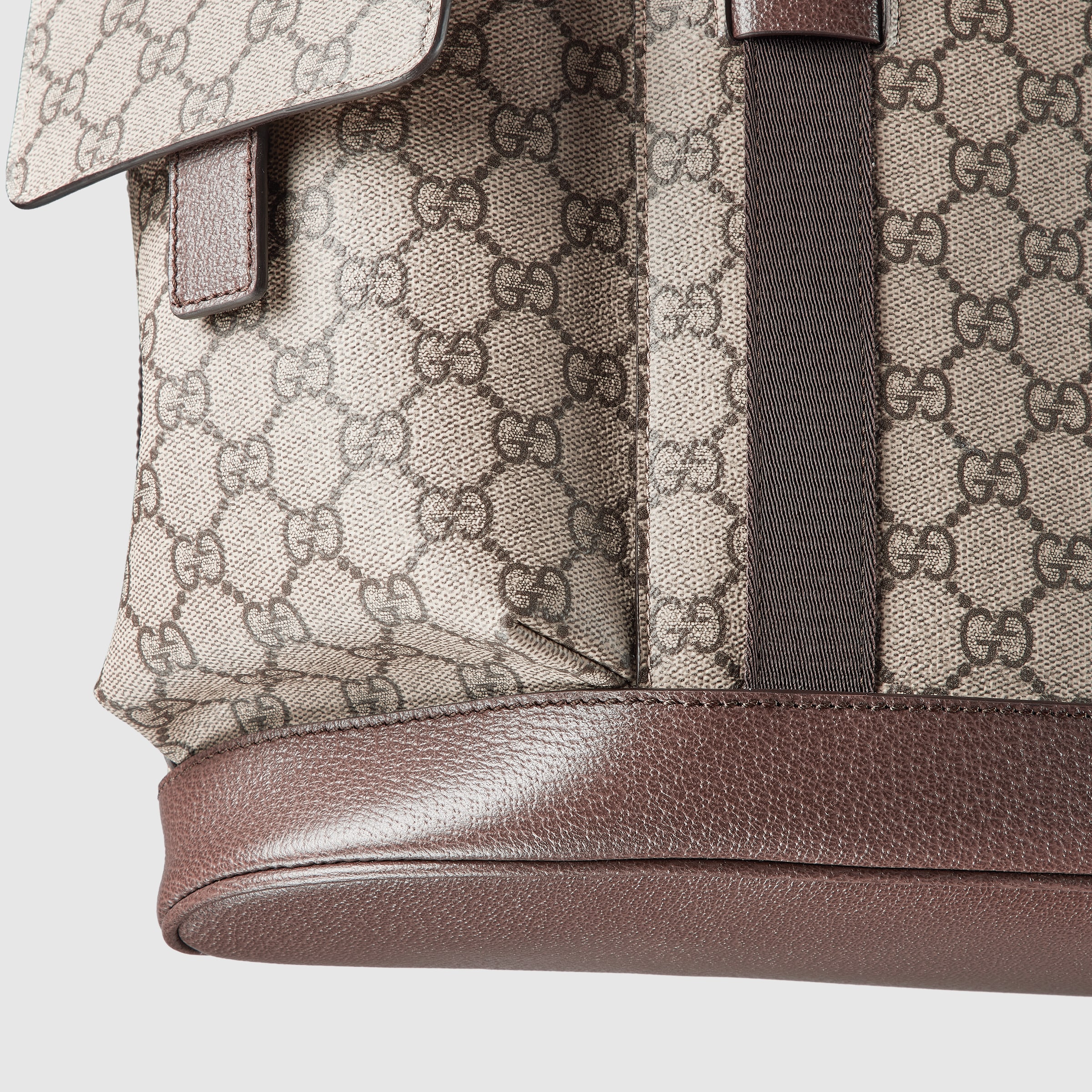 GUCCI 26S OPHIDIA LARGE BACKPACK 46 IN BEIGE AND BROWN CANVAS