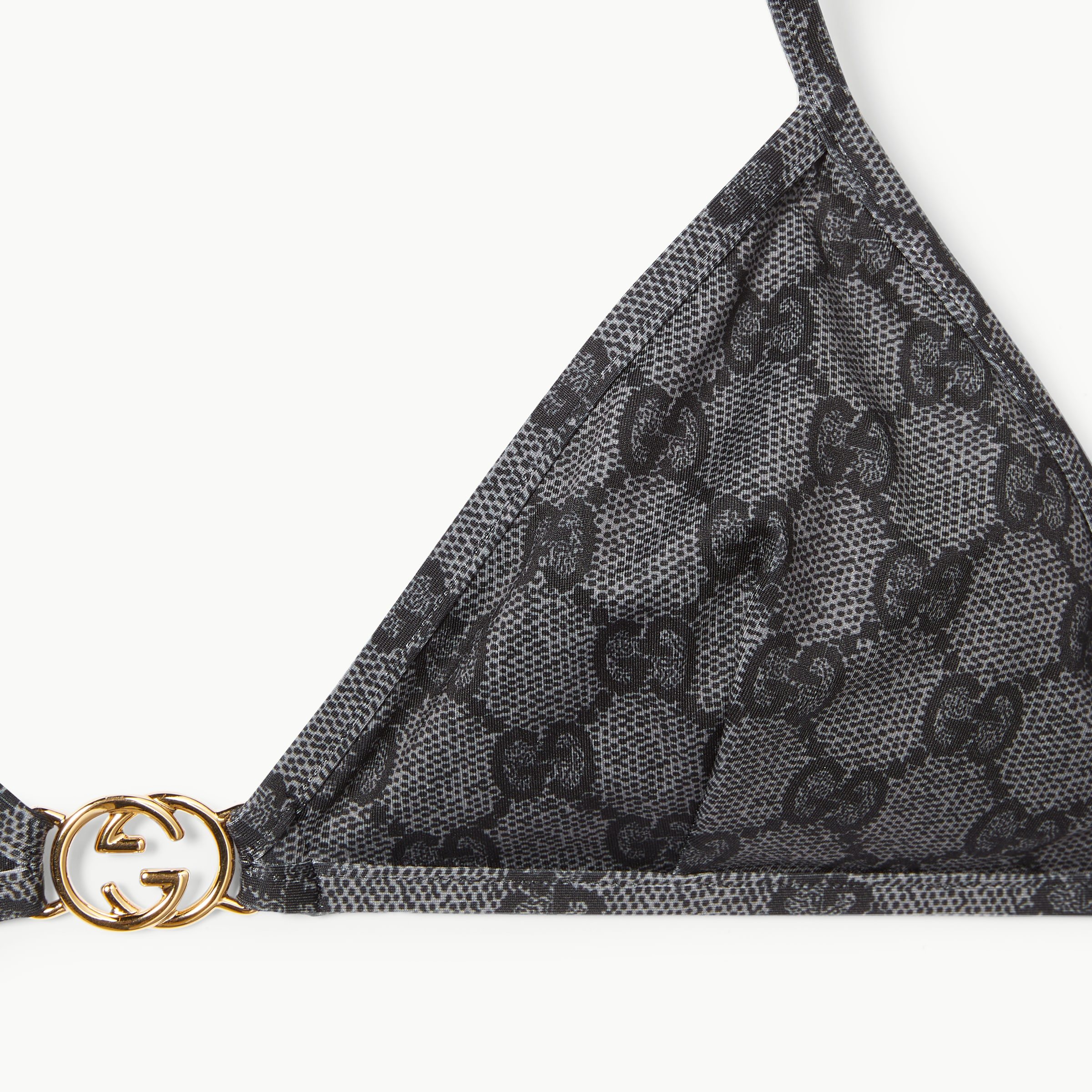 Printed GG stretch jersey bikini in black | GUCCI® US