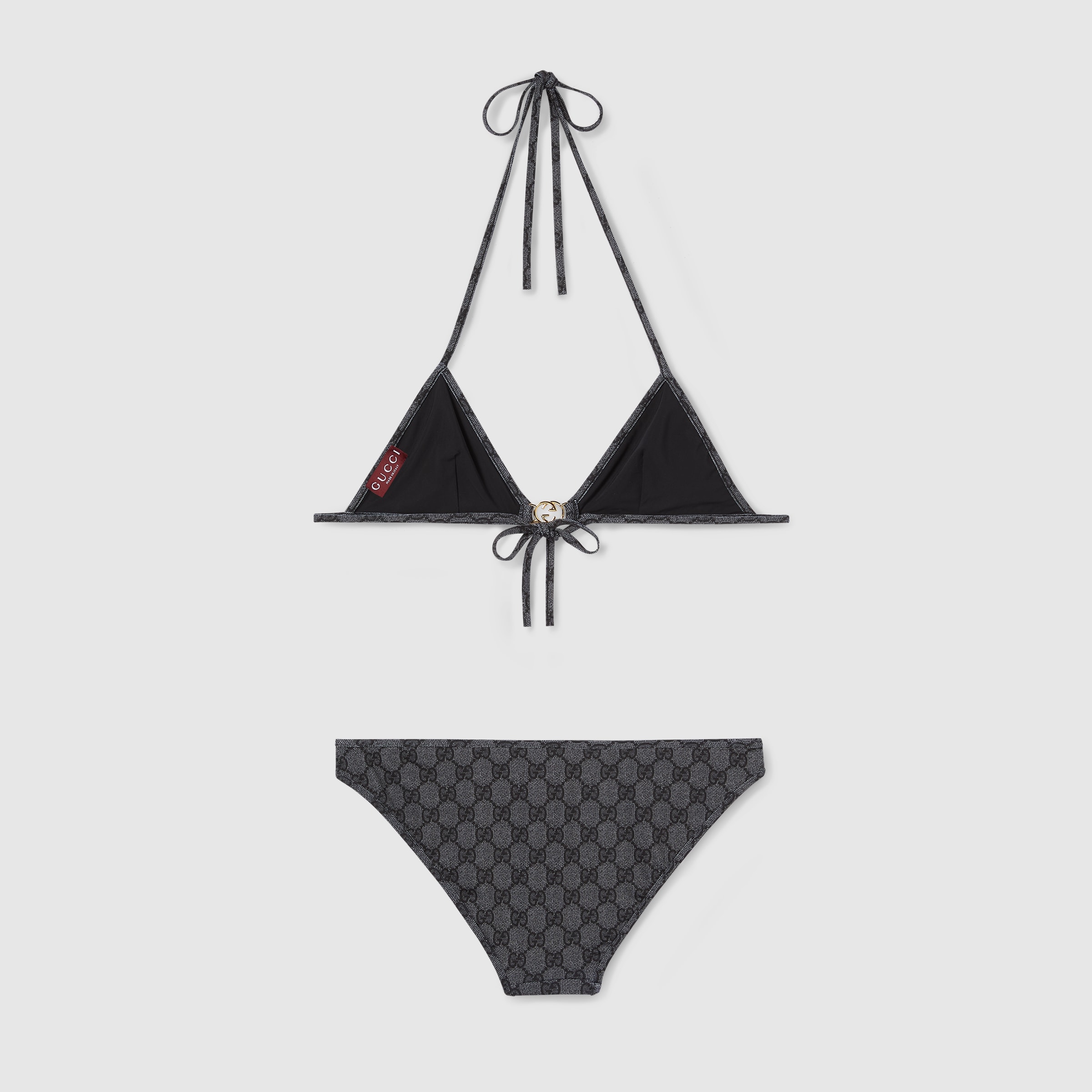 水着 Gucci Sea Clothing Gucci Striped Peach White Seersucker Bikini Logo Hardware 2