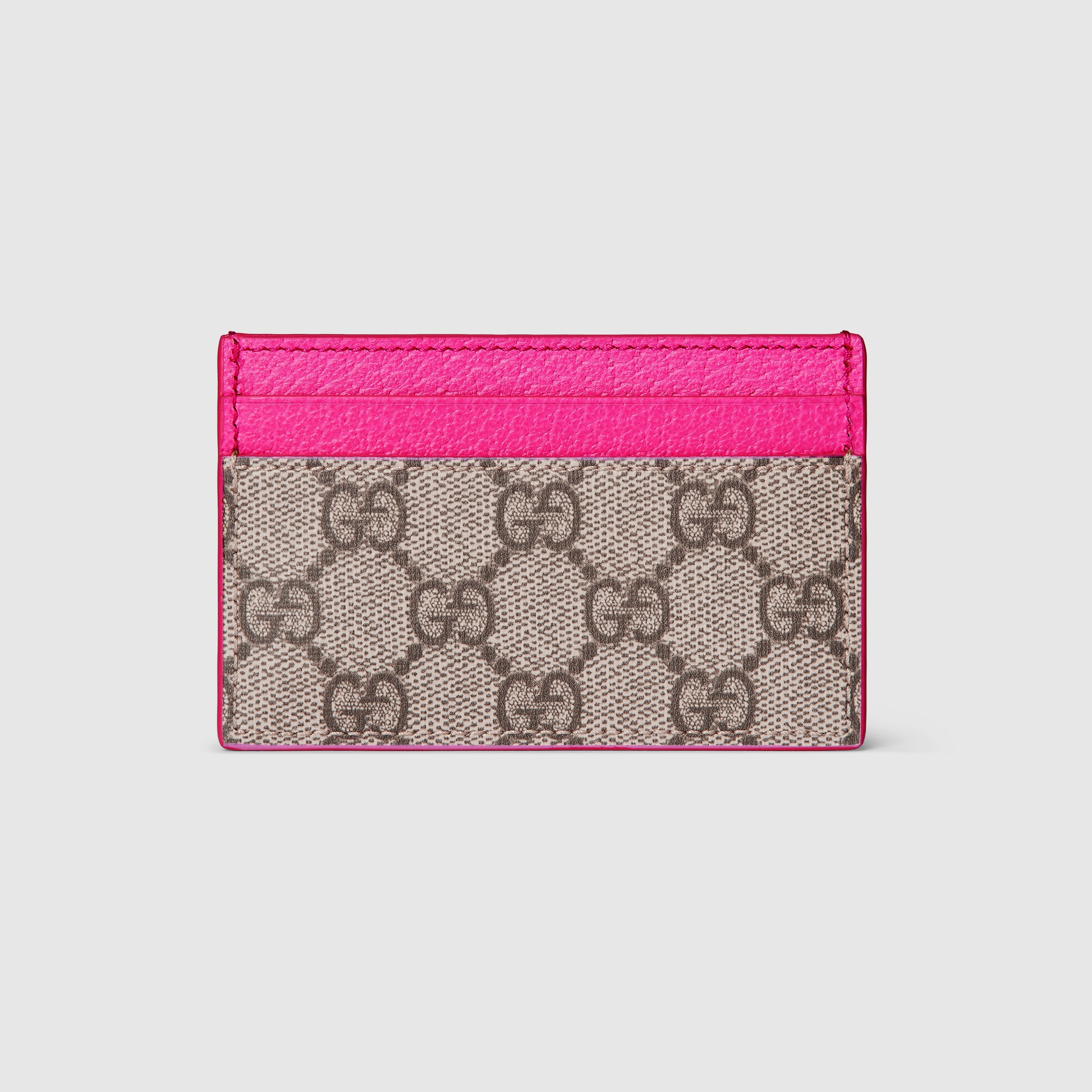 Bi-color GG card case in beige and dark brown Supreme