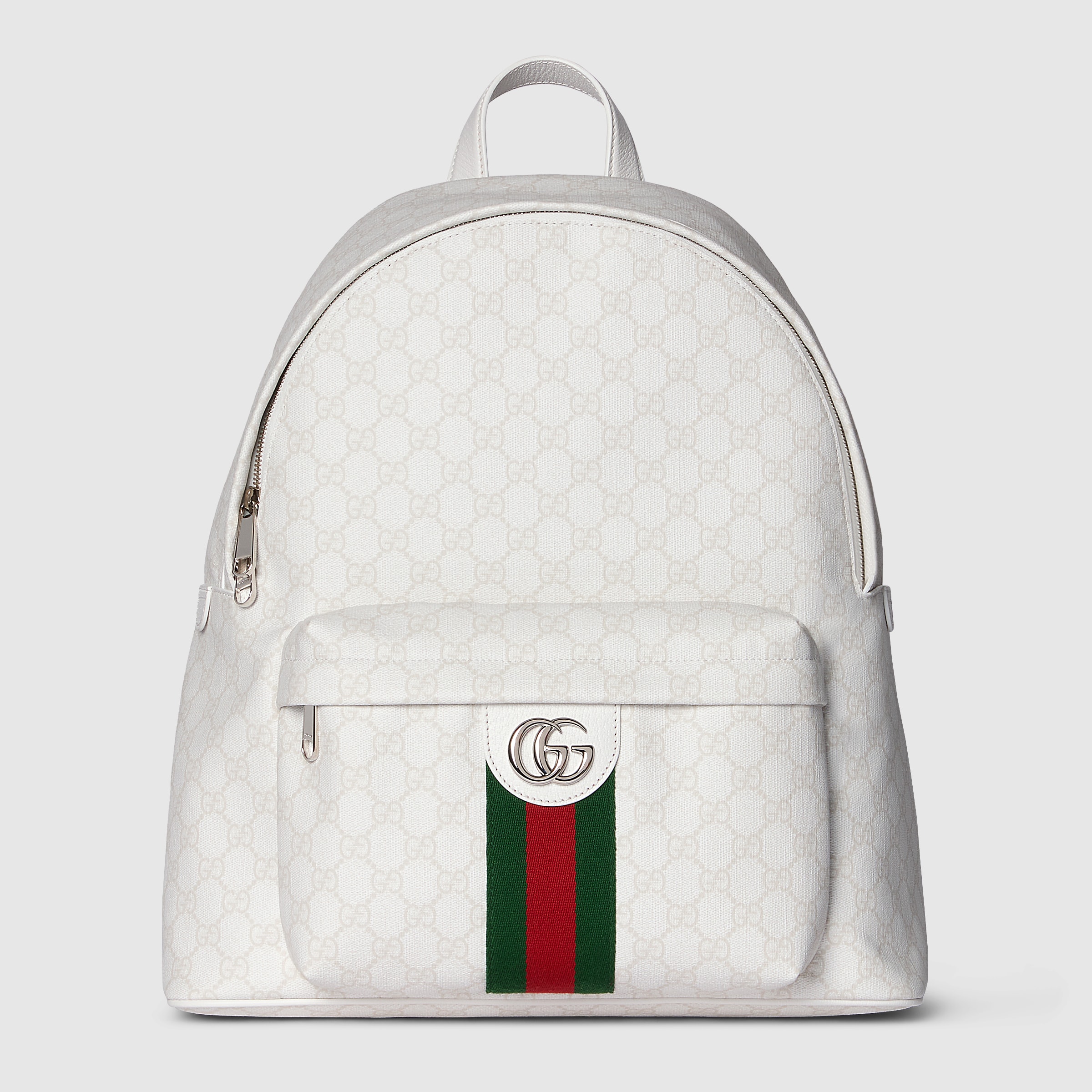 Ophidia medium backpack in white GG Supreme | GUCCI® US