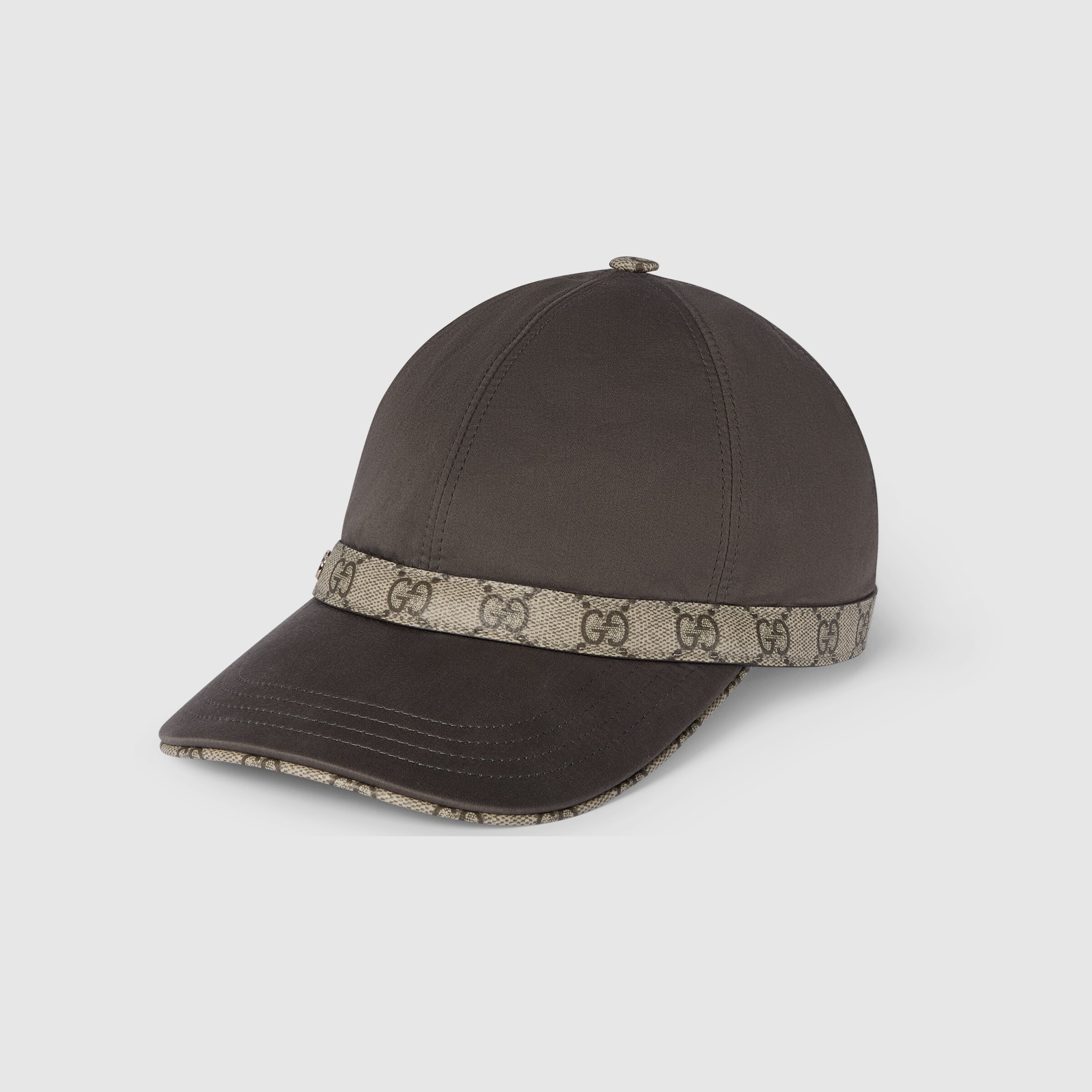 Cotton baseball hat with Double G in dark brown | GUCCI® US