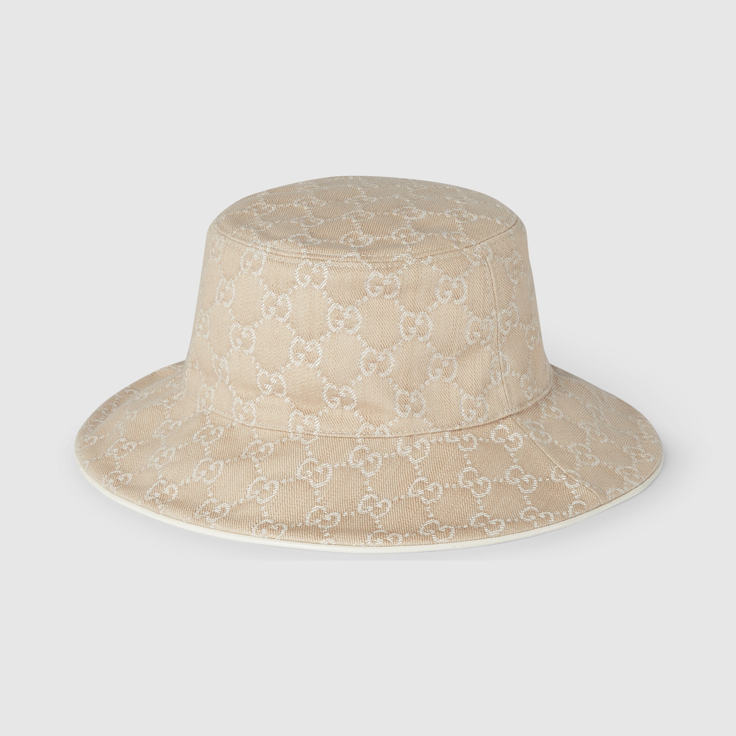 【GUCCI】 Bucket Hat GG GG denim bucket hat in light grey and white | GUCCI® PL