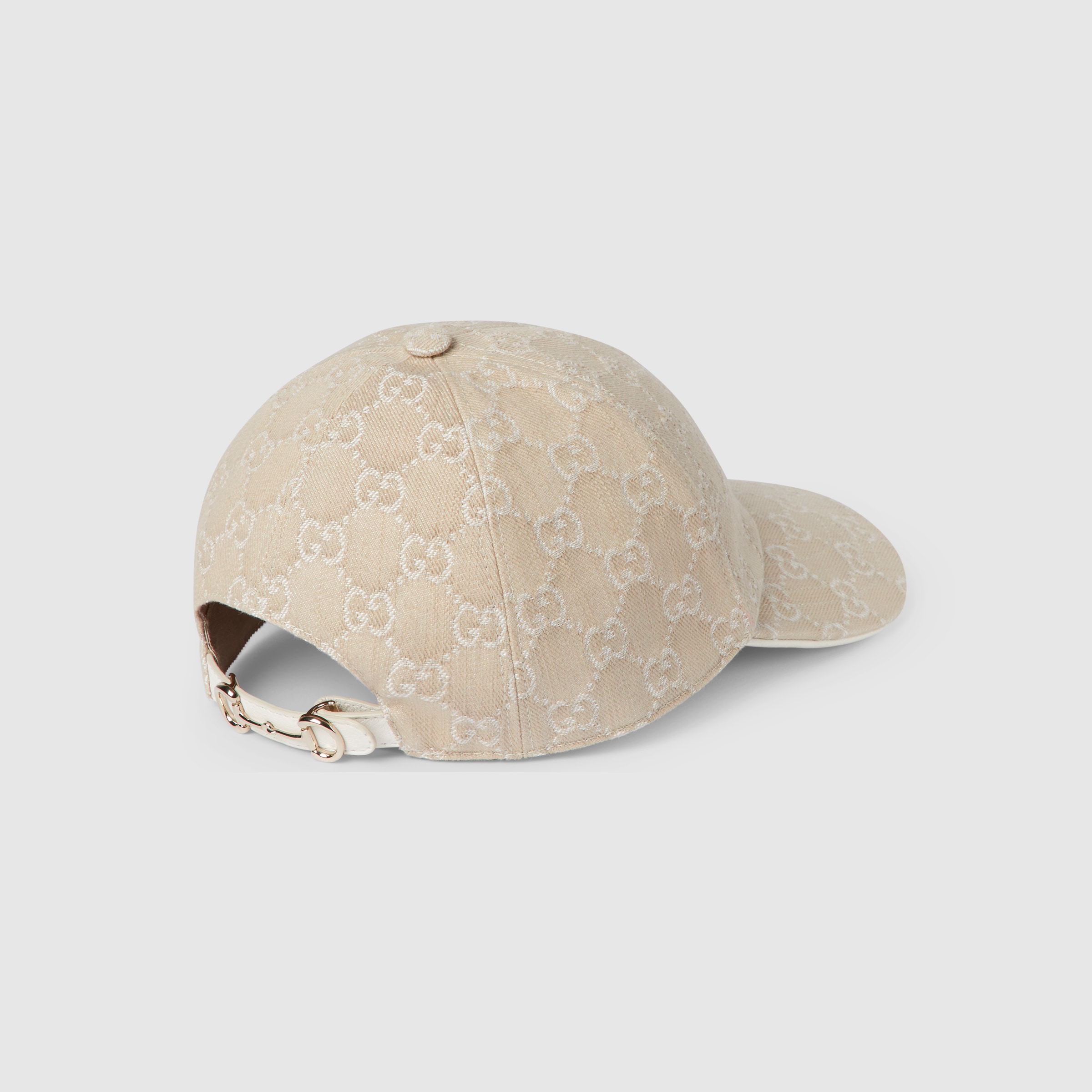 ◆CARLYN◆ Gina ORANGEH74109010 GG denim baseball hat with Horsebit in beige and white