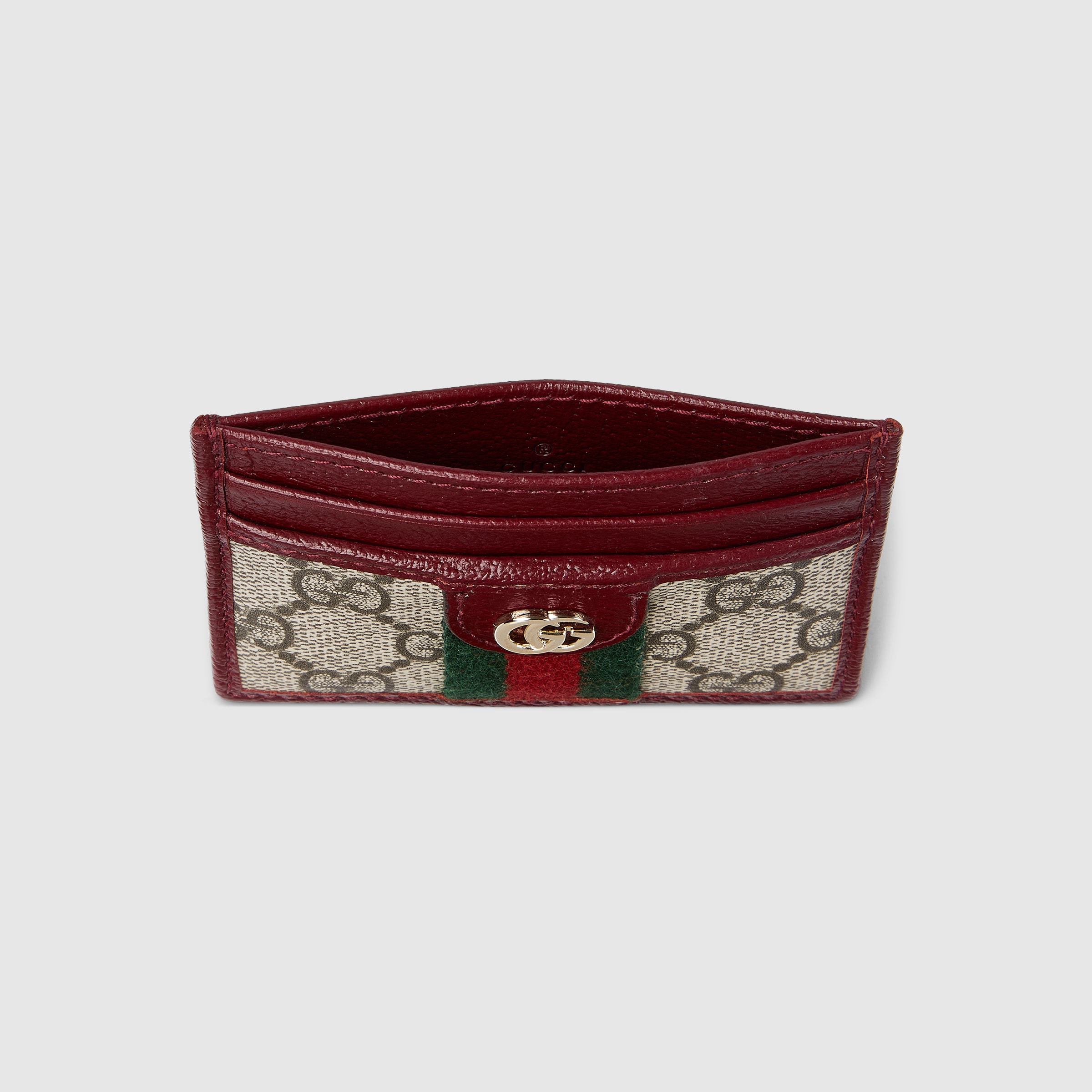 Ophidia card case in beige and brown GG Supreme | GUCCI® CA