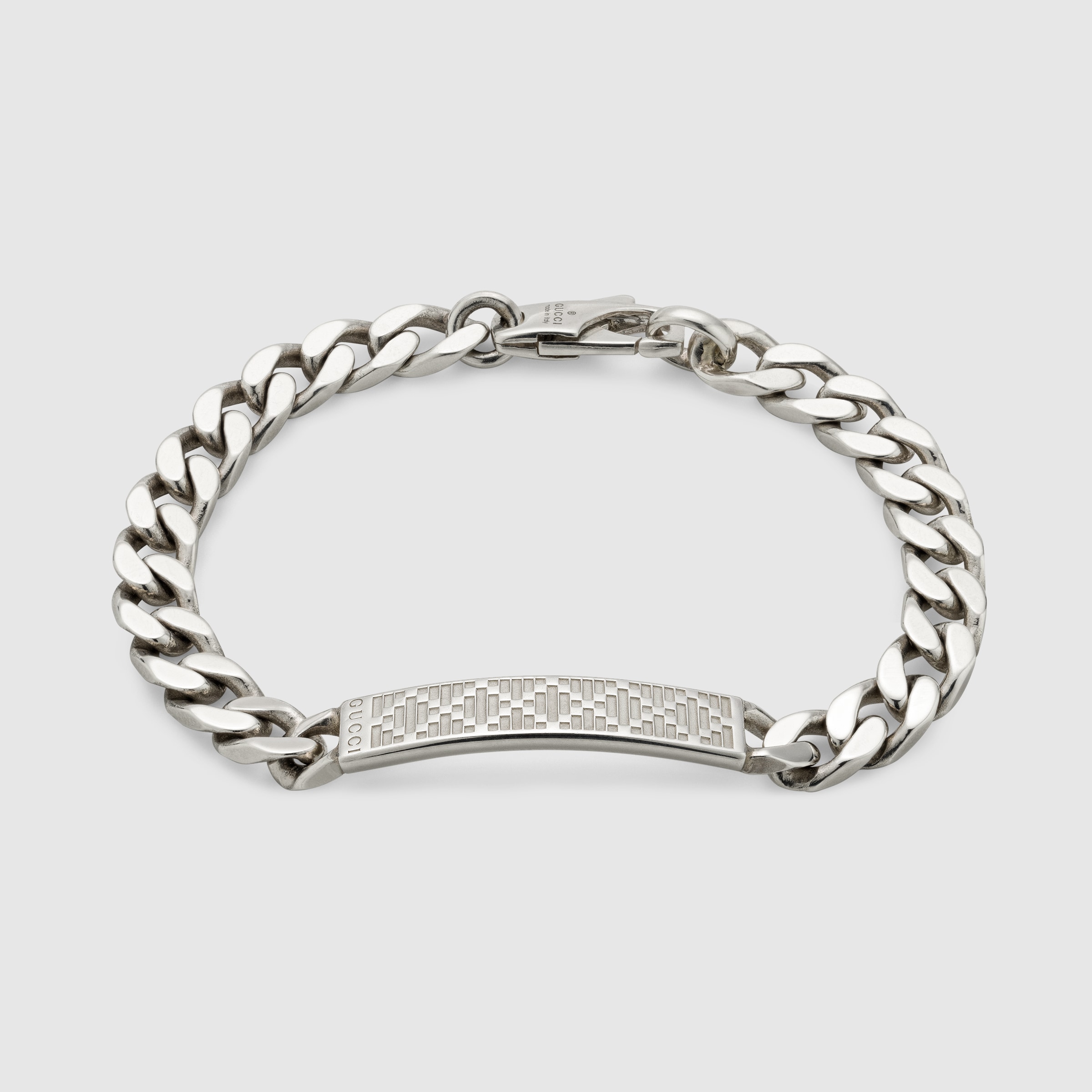 GUCCI チェーンブレスレット 約20cm グッチ シグネチャー エングレービング チェーン ブレスレット