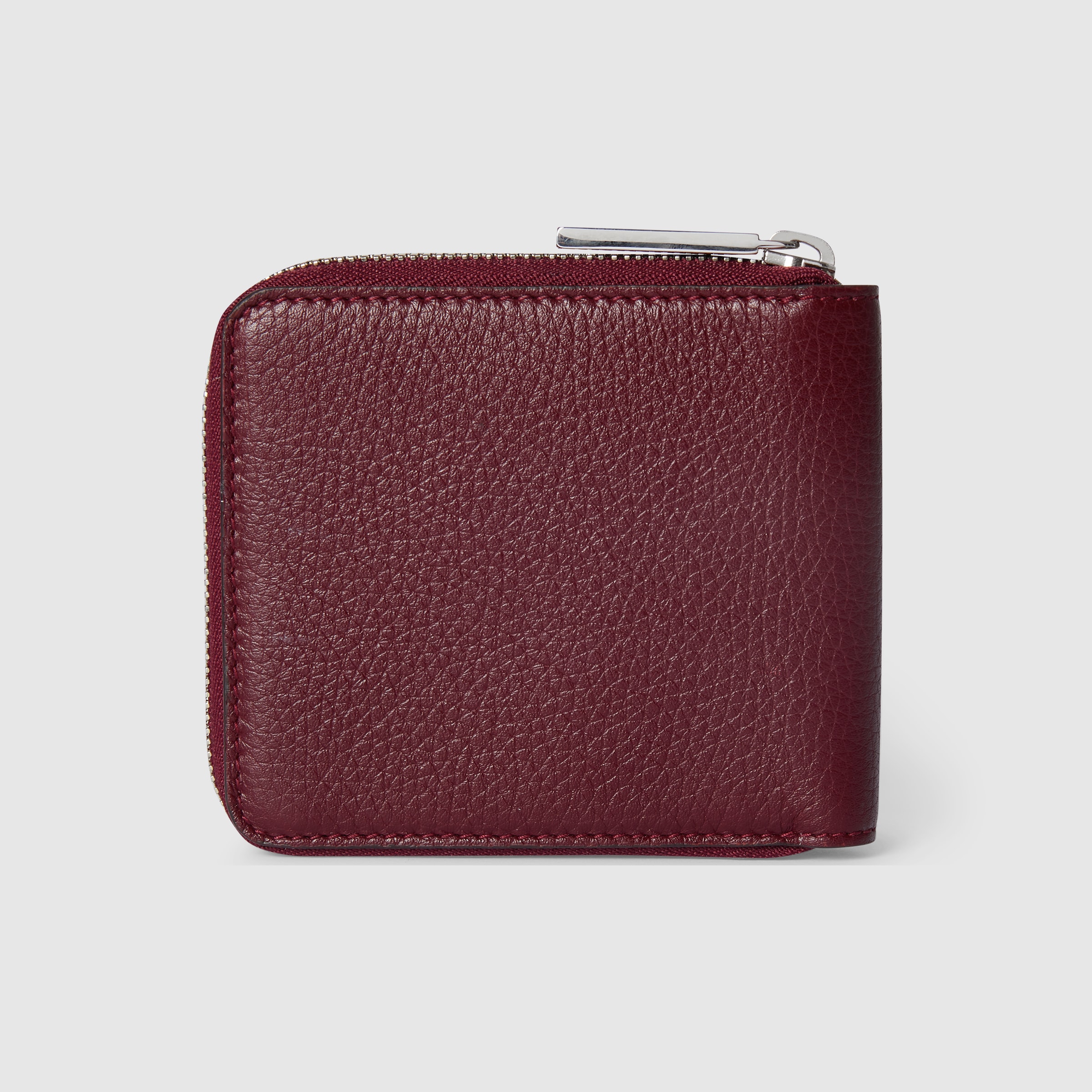 Zip coin wallet with logo in rosso ancora red leather