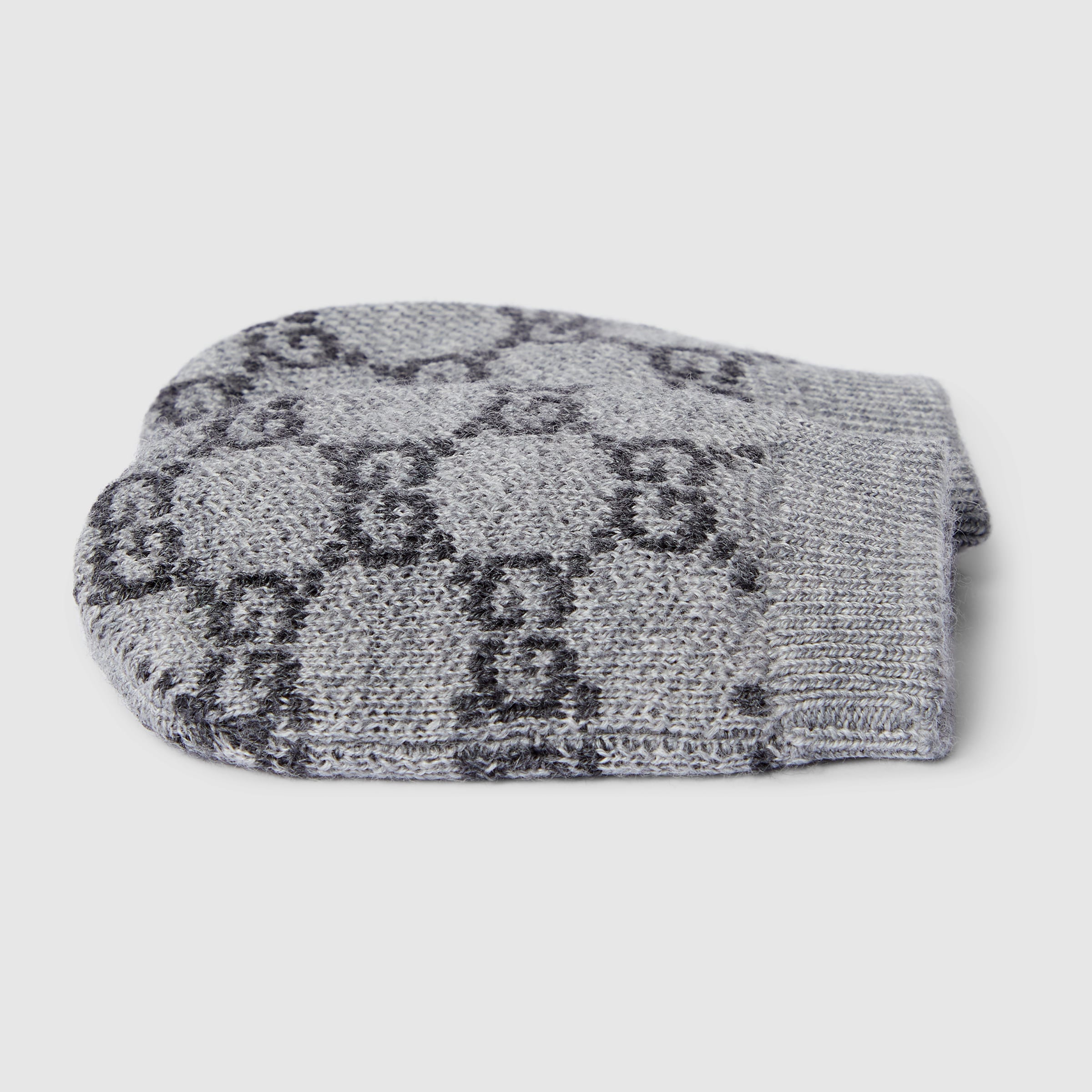 happylifeGUCCI GGウール Baby GG wool mittens in grey and dark grey | GUCCI® US
