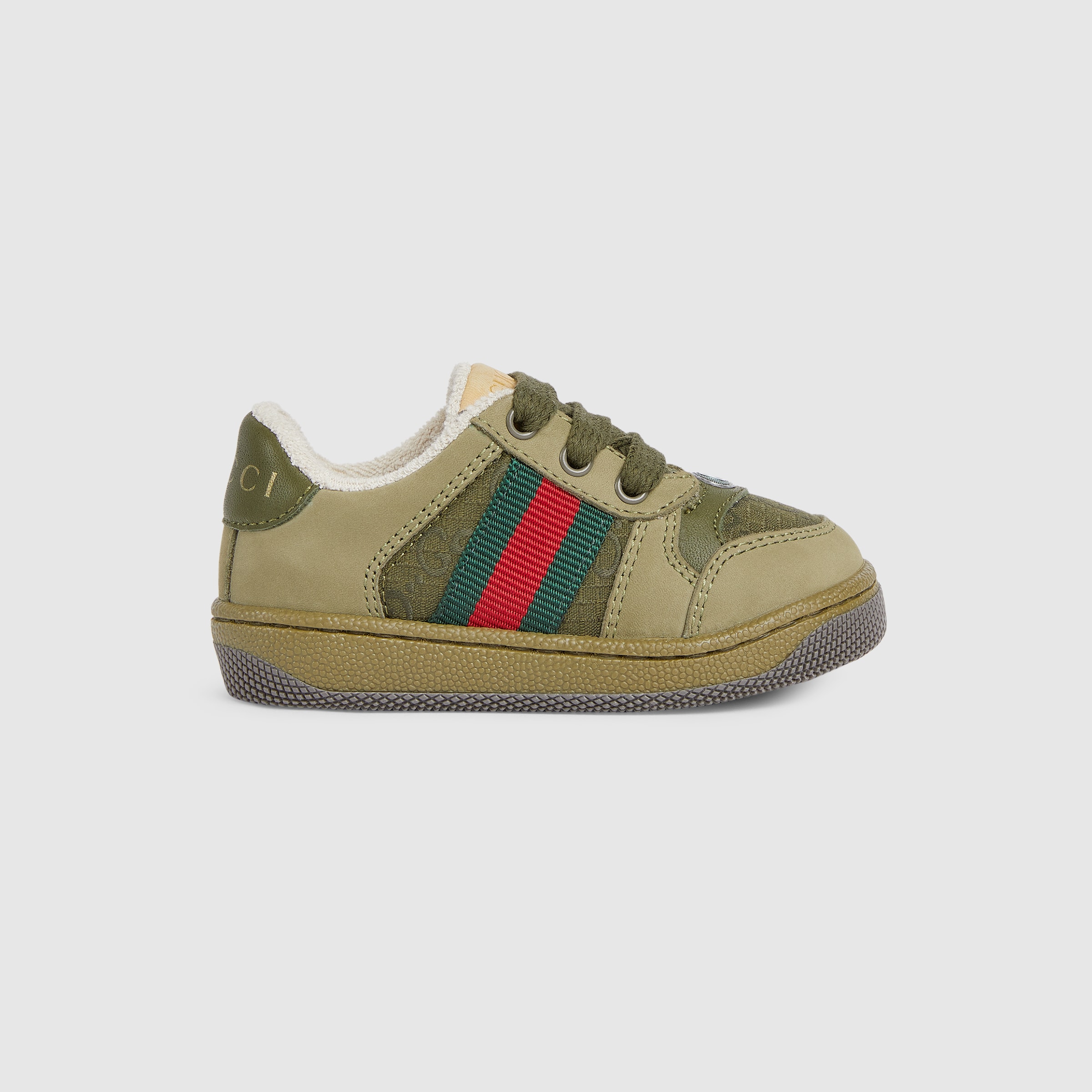 GUCCI ベビー Toddler Screener sneaker in green suede | GUCCI® US