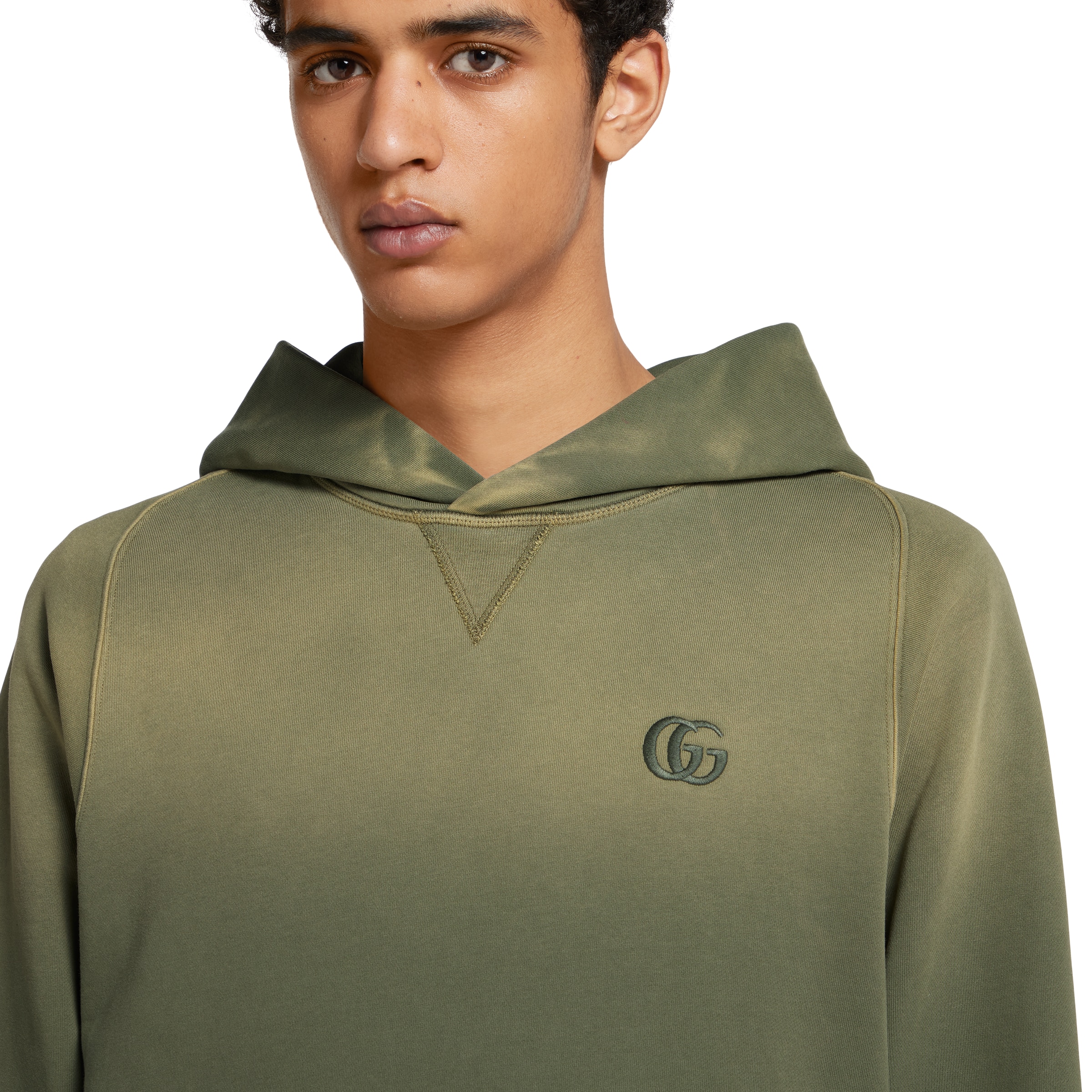 Cotton jersey sweatshirt in forest green | GUCCI® US