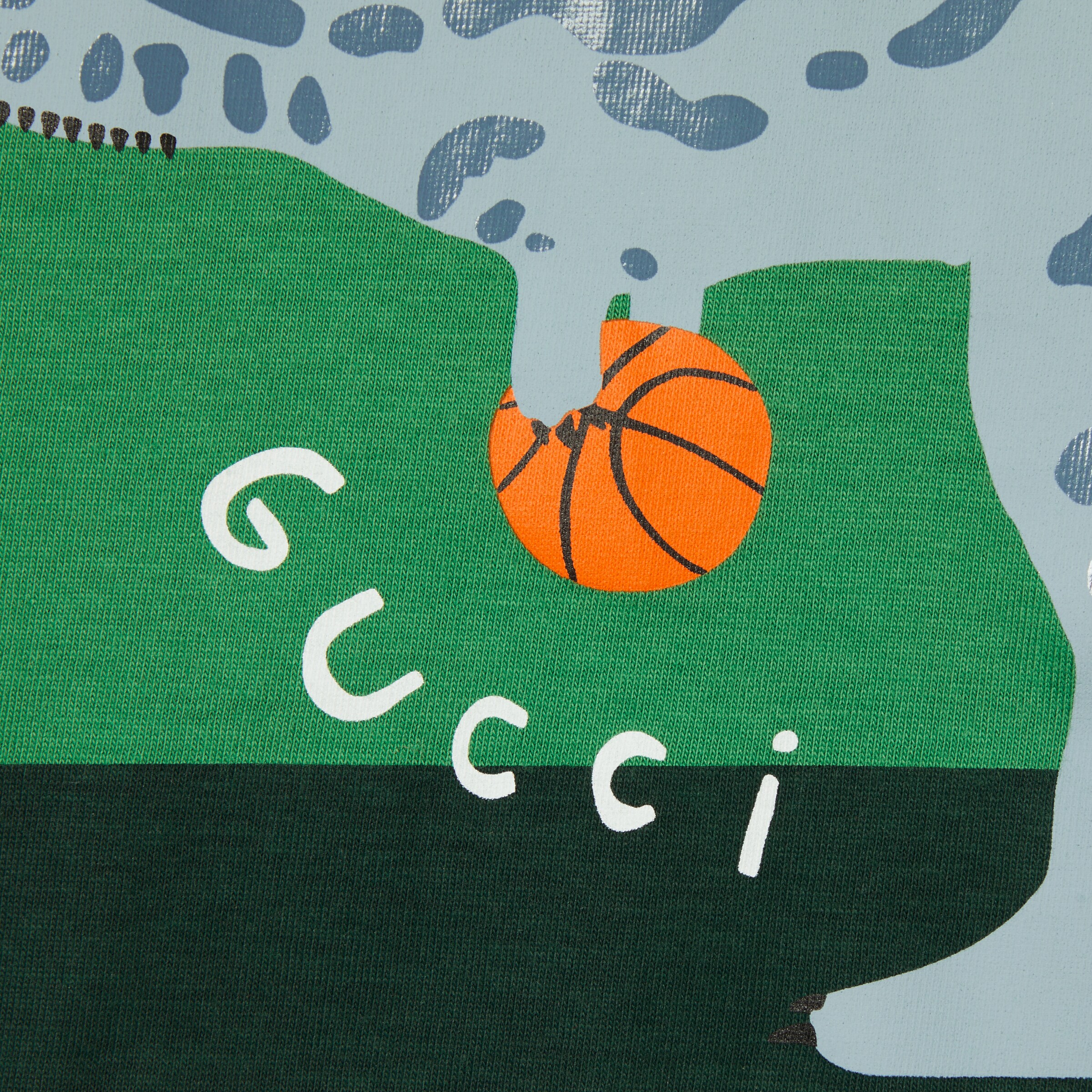 チルドレンズ〕プリント コットン Tシャツ ・グリーン | GUCCI公式