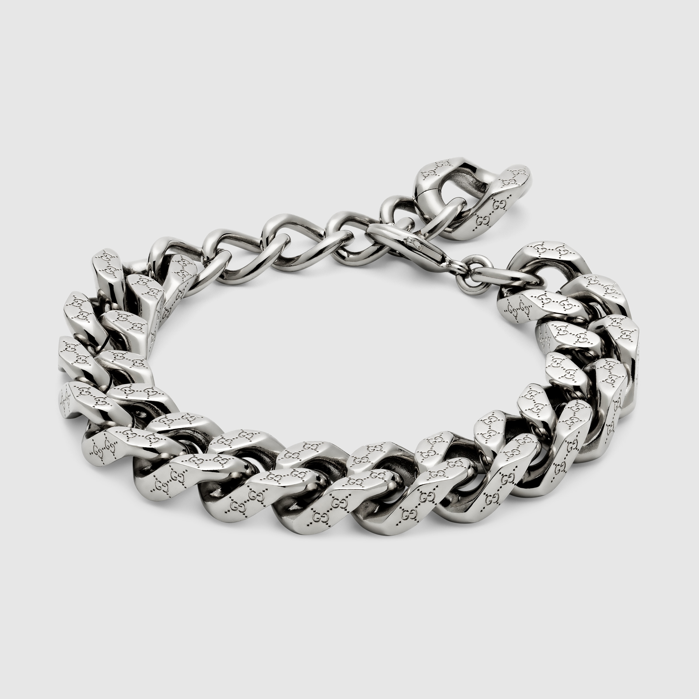 GUCCI 新品同様品 エナメルエングレービングチェーンブレスレット 刻印18 836173_I4601_0926_001_100_0000