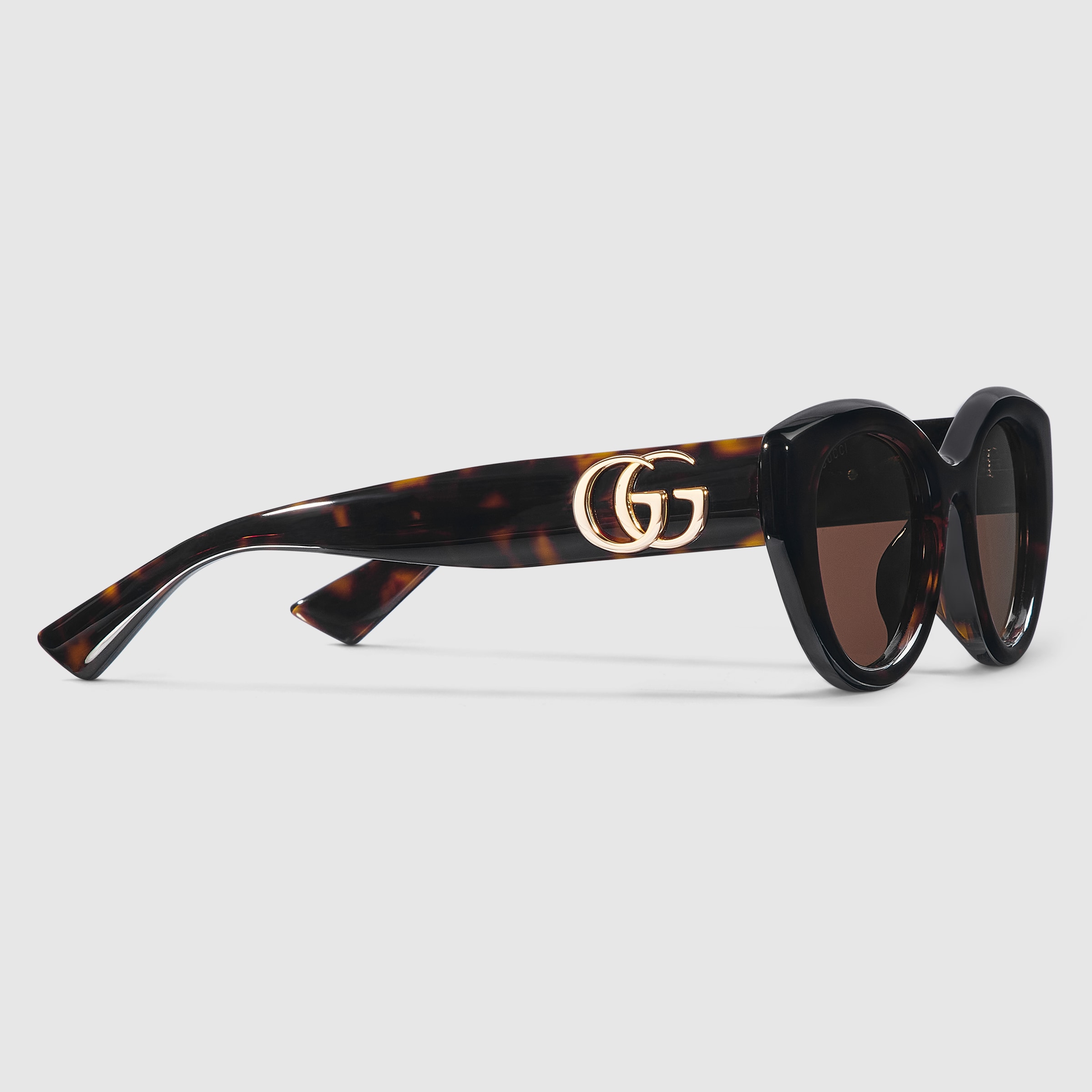 オーバルフレーム サングラス ・ダークブラウン トータスシェル