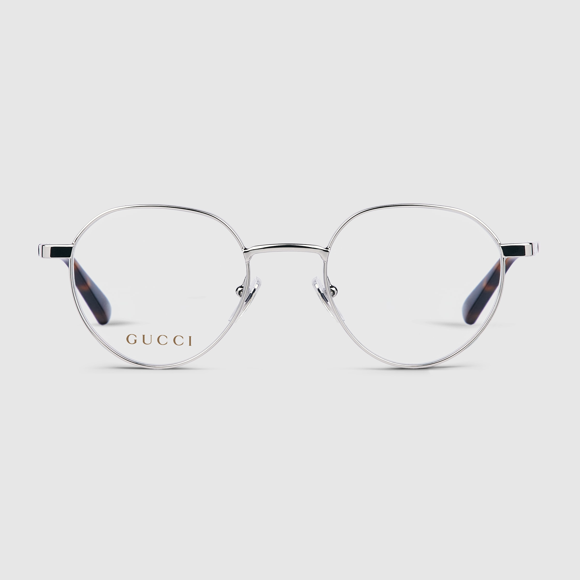 Round optical frame in silver | GUCCI® US