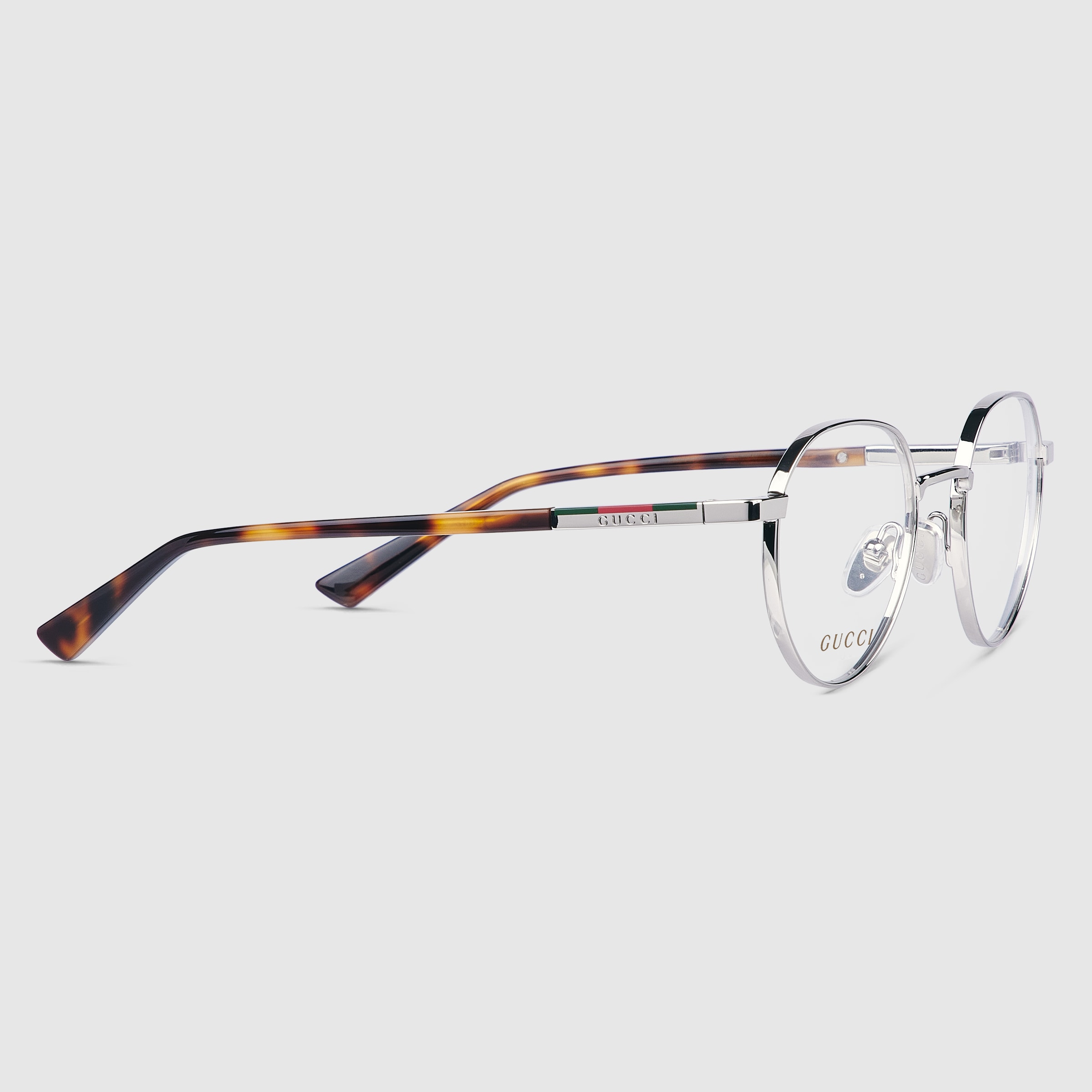 Round optical frame in silver | GUCCI® US