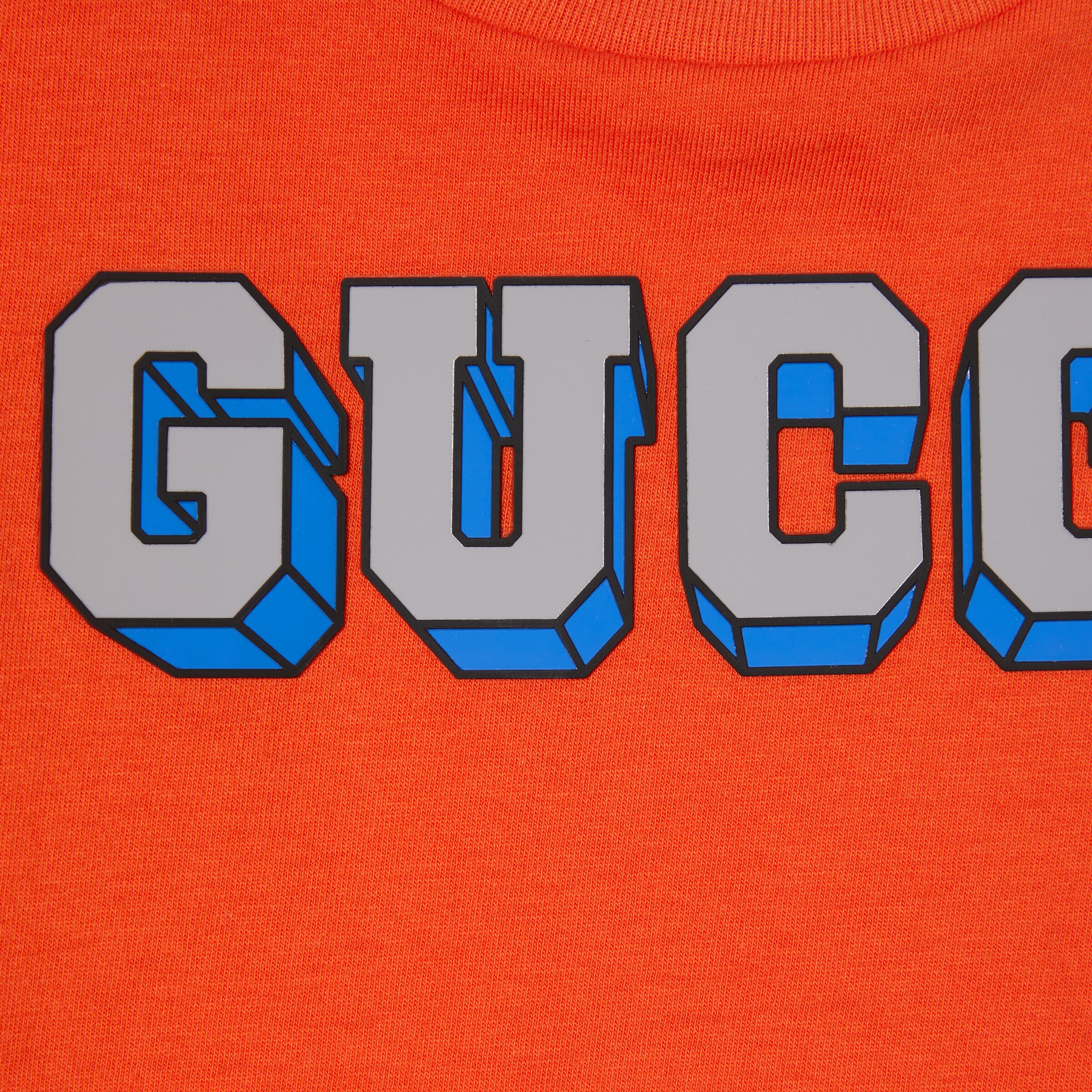 GUCCI ヴィンテージグリッターロゴプリントダメージTシャツ オレンジ グッチ GUCCI ヴィンテージグリッターロゴプリントダメージTシャツ