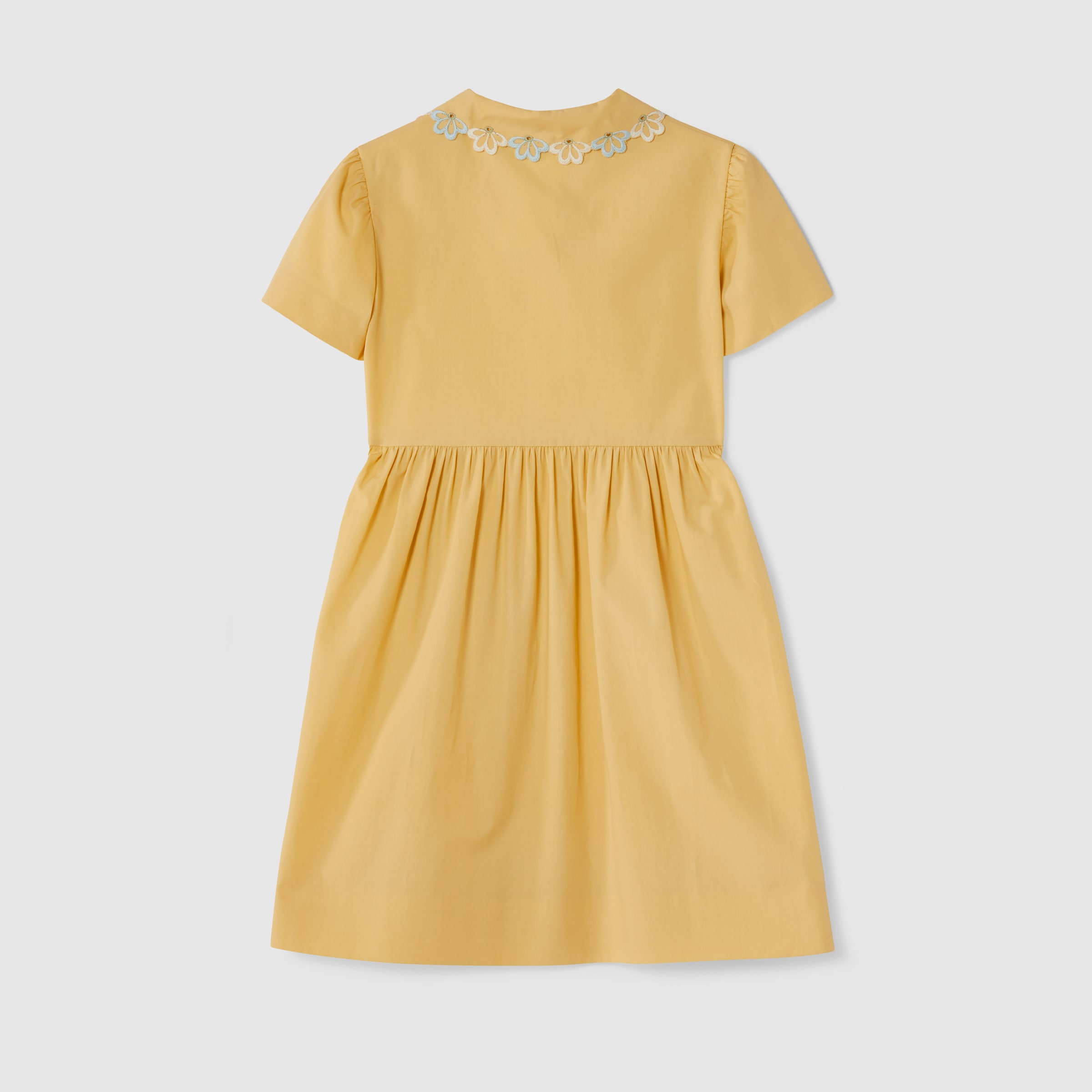 GUCCI｜DRESSES (804052 ZHSO4 5239) Cotton poplin midi dress in light blue | GUCCI® US