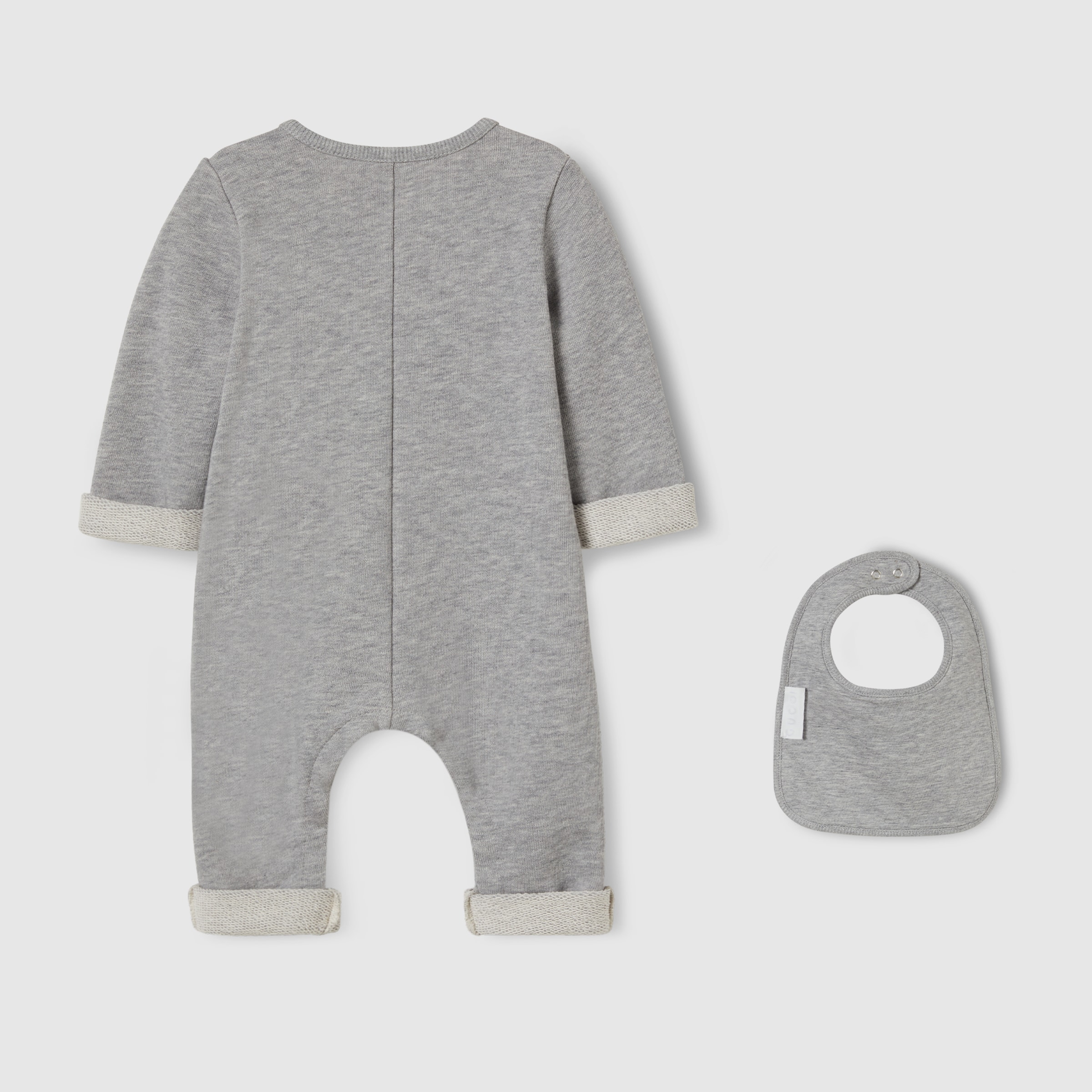 Baby cotton two-piece gift set in light grey | GUCCI® US