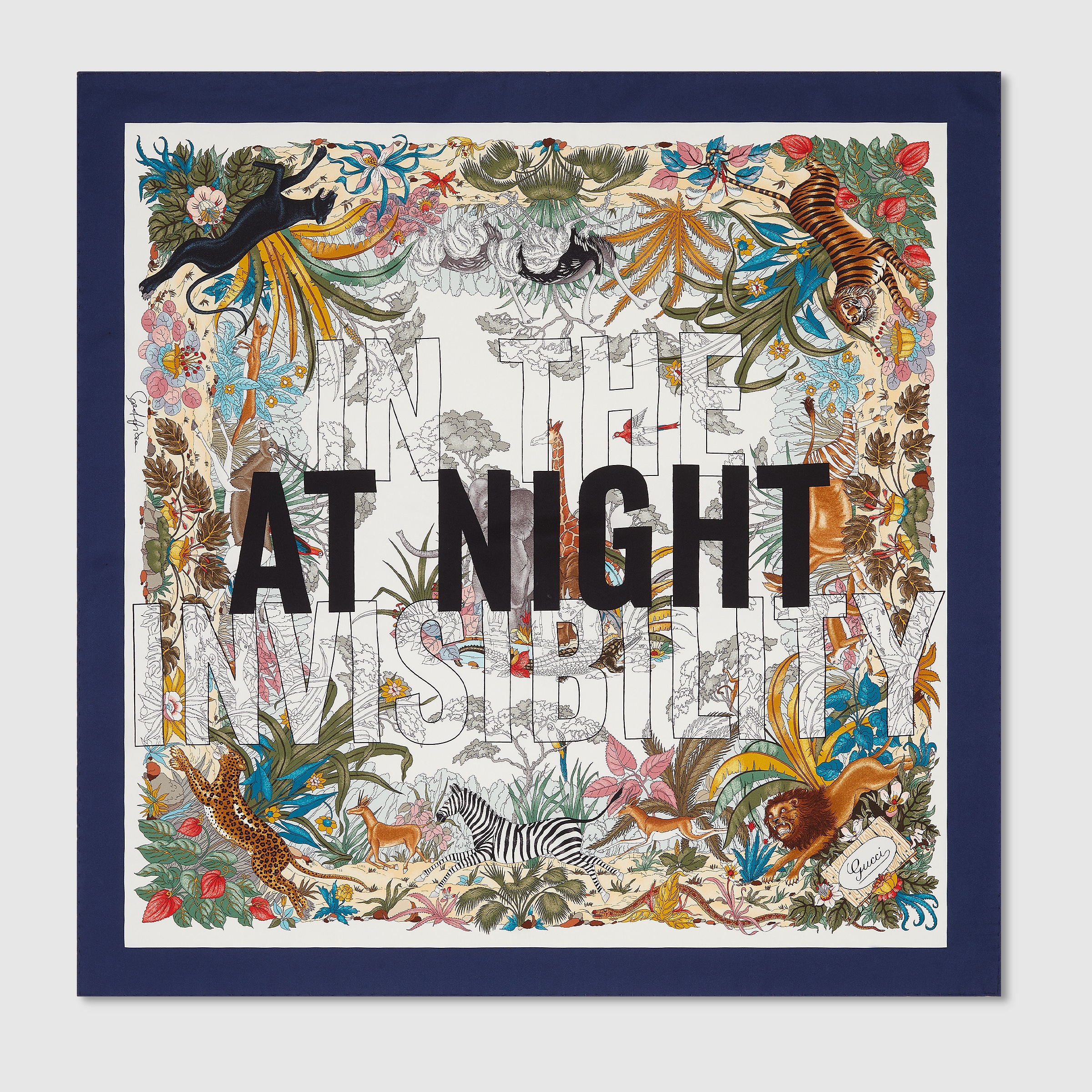 90 x 90 project printed silk carré in multicolor | GUCCI® US