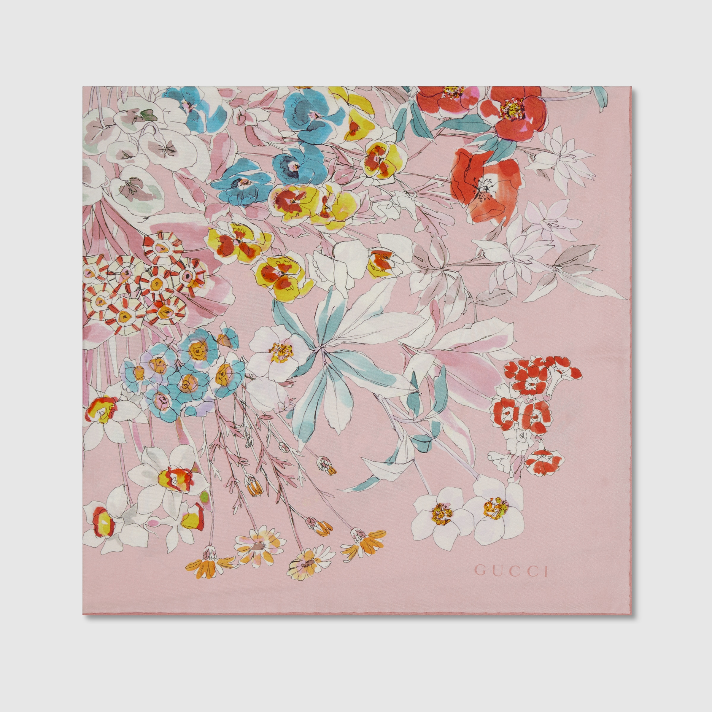 プリント シルクツイル スカーフ ・ライトピンク＆ピンク | GUCCI公式