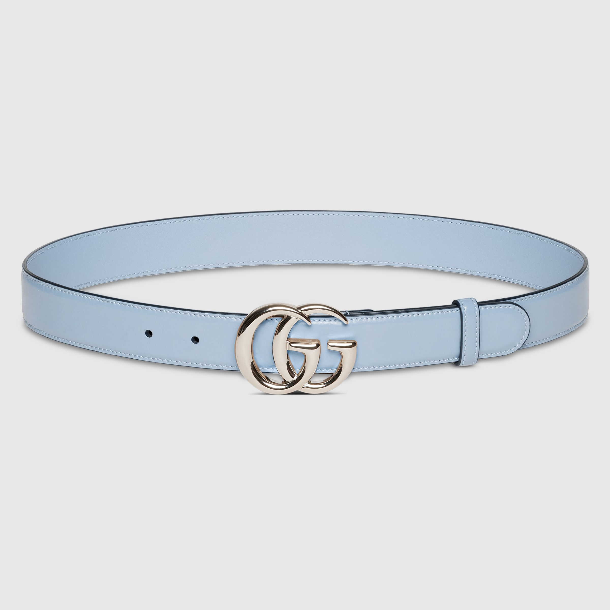 GUCCI グッチ ベルト モノグラム レザー ユニセックス ブルー