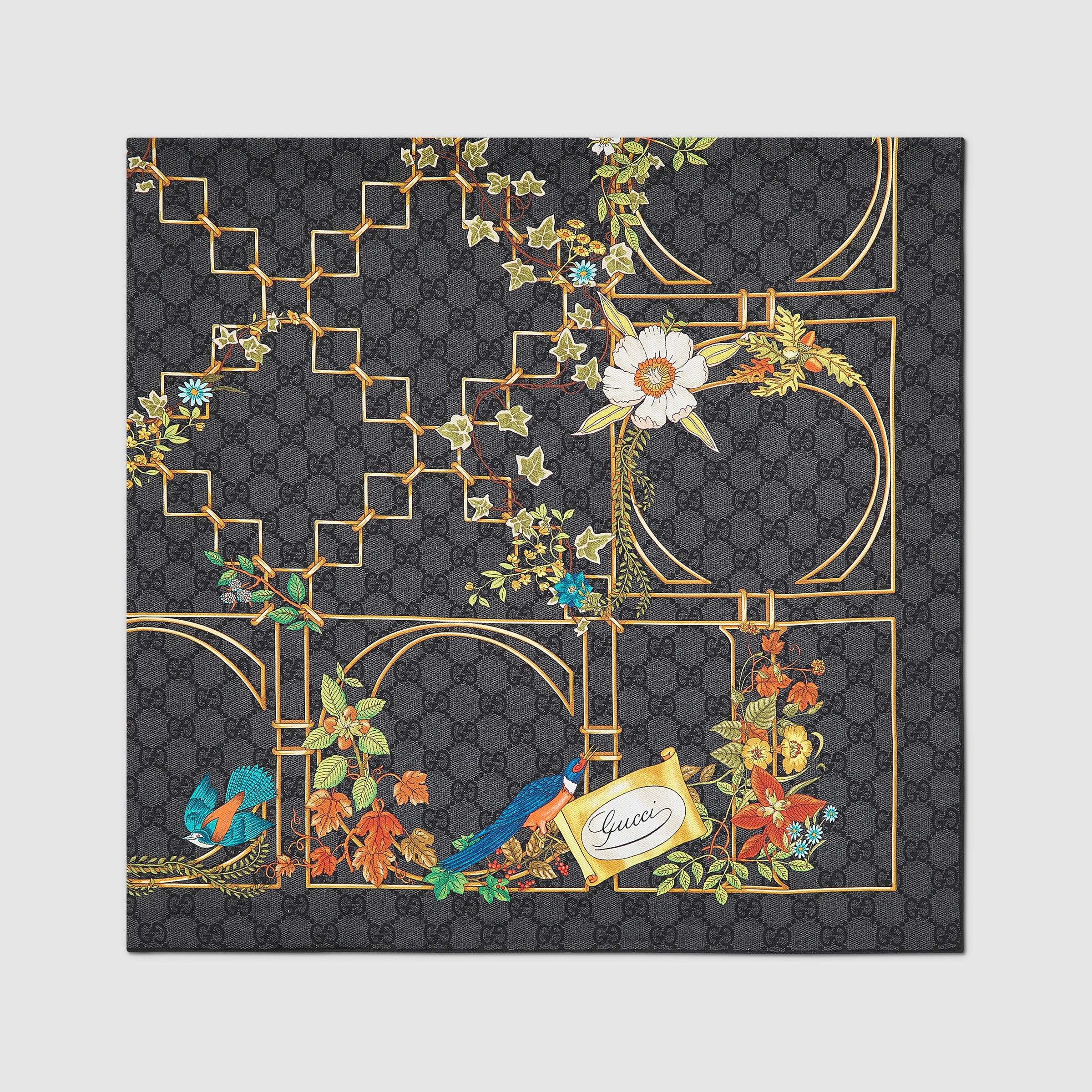 【関税&送料込】Gucci Printed Silk Foulard GUCCI Printed silk-twill scarf | NET-A-PORTER