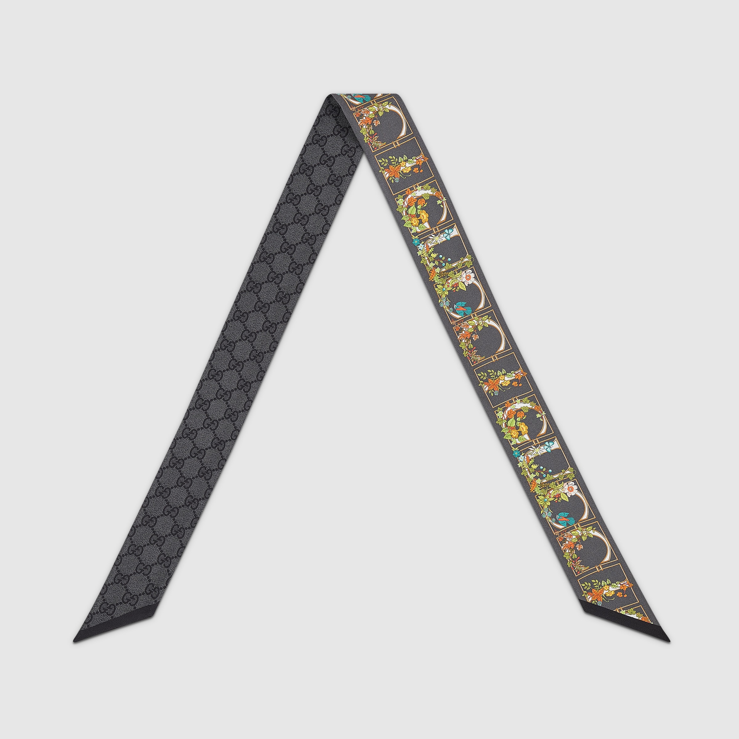 プリント シルクツイル リボン ・ブラック | GUCCI公式