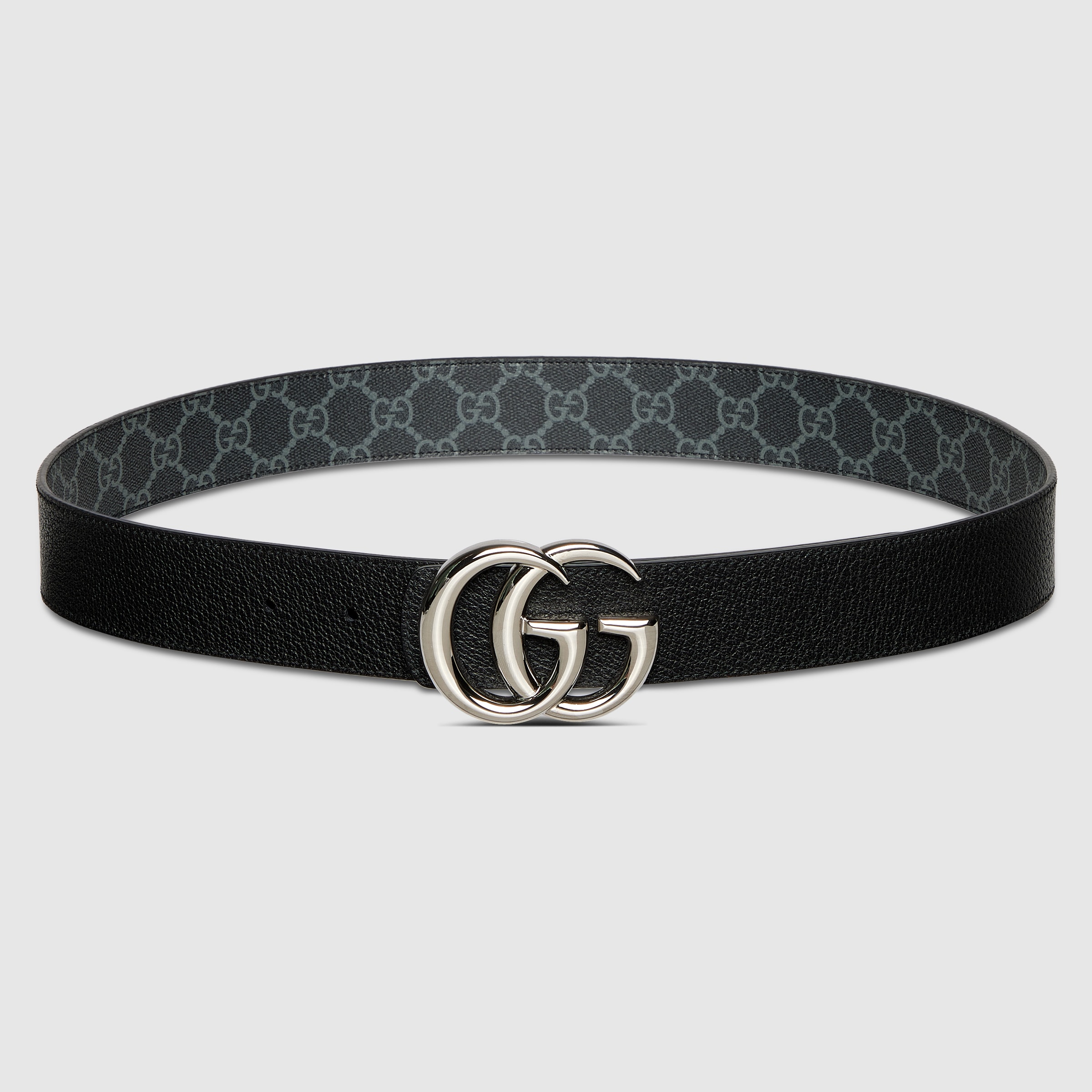 Reversible GG Marmont belt in black leather | GUCCI® US