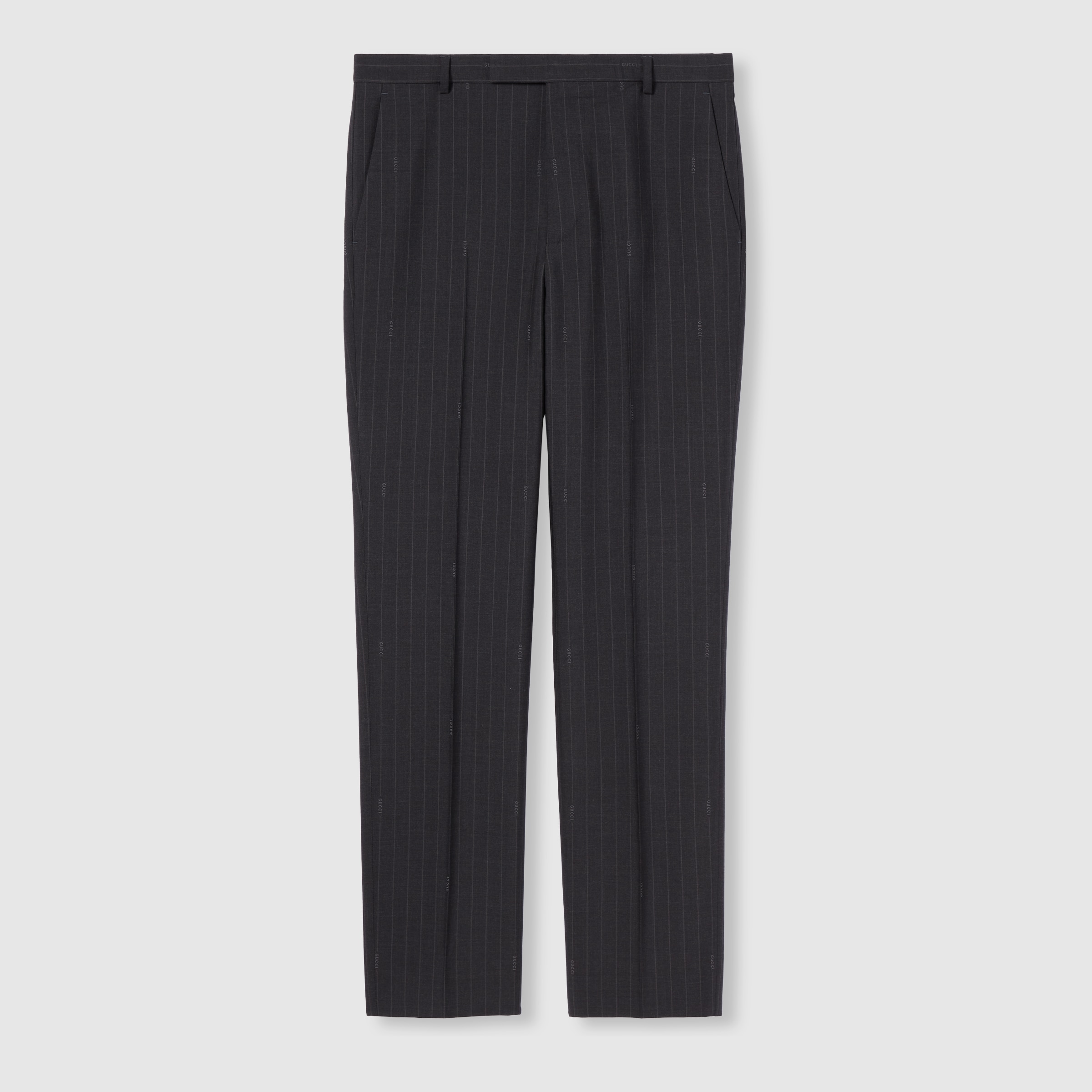 パンツ GUCCI DARK GREY WOOL WIDE TROUSERS Gucci - Dark-Grey Wide-Leg Wool-Sharkskin Suit Trousers