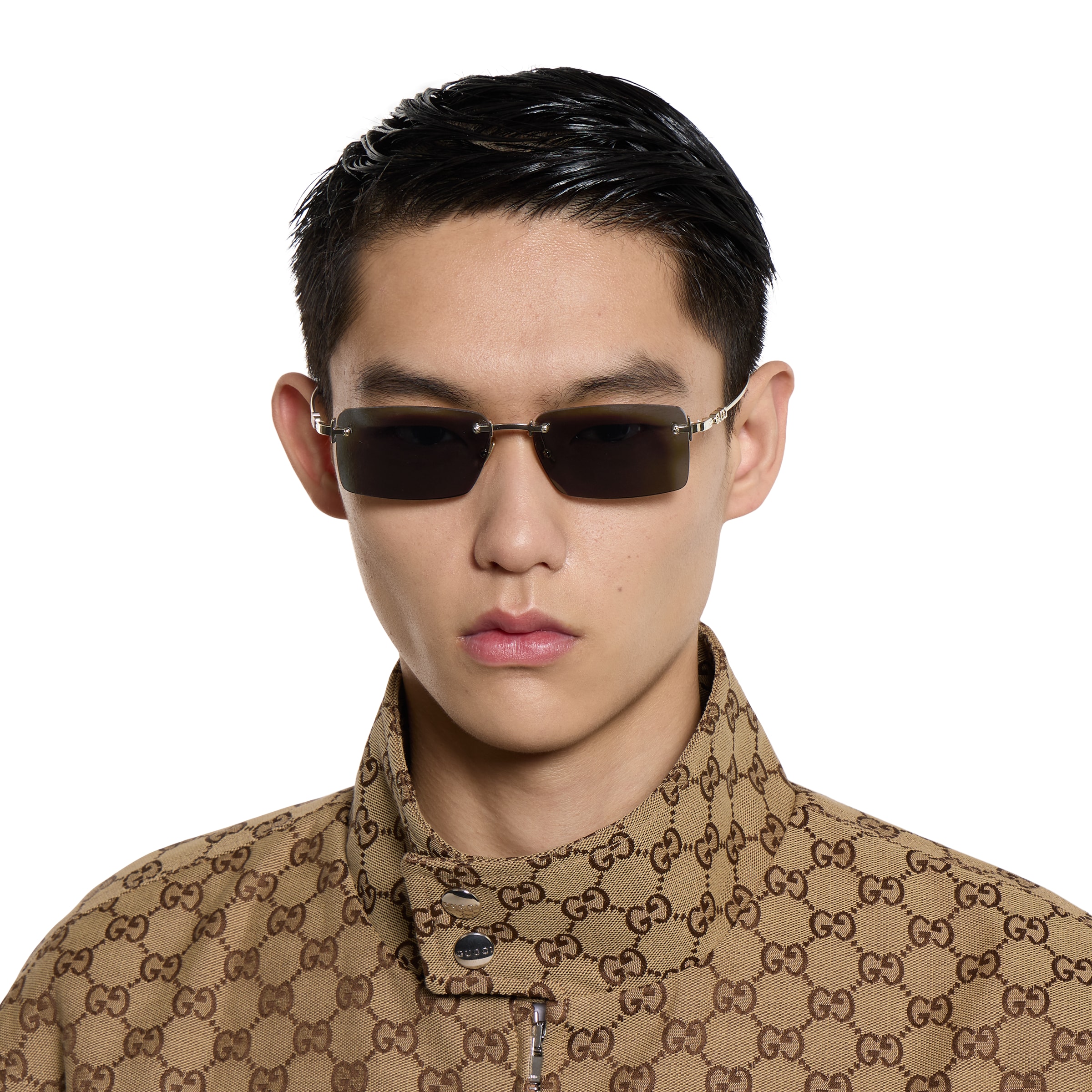 小物 GUCCI sunglasses Rectangular frame sunglasses in gold-toned metal | GUCCI® US