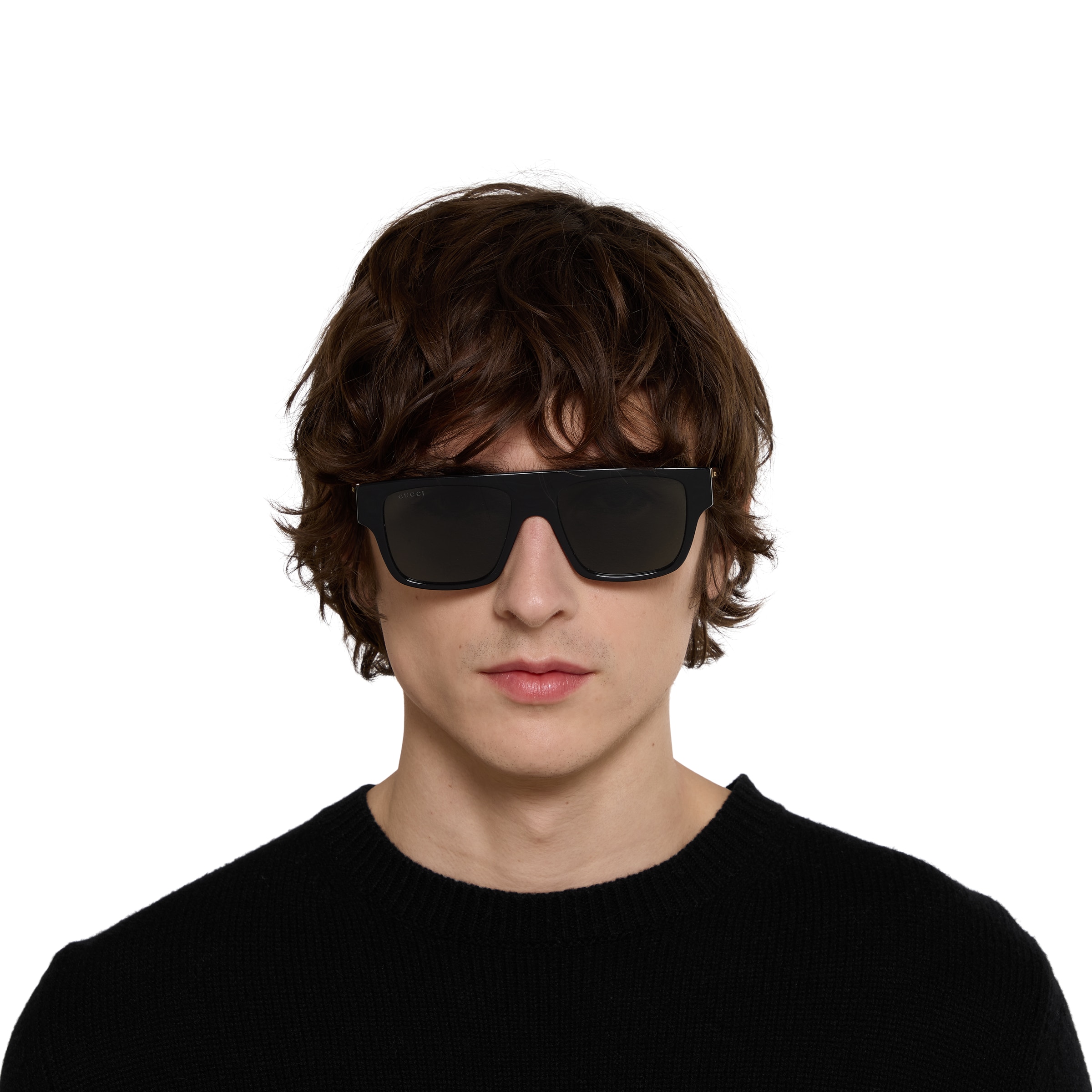 Rectangular frame sunglasses in black | GUCCI® US