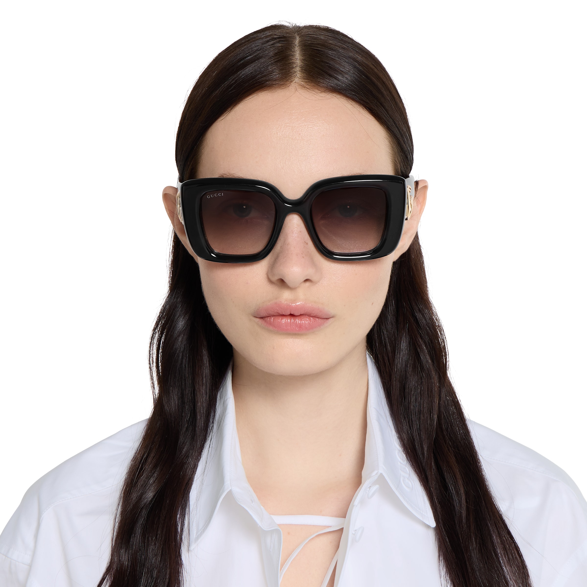 Butterfly frame sunglasses in black | GUCCI® CA